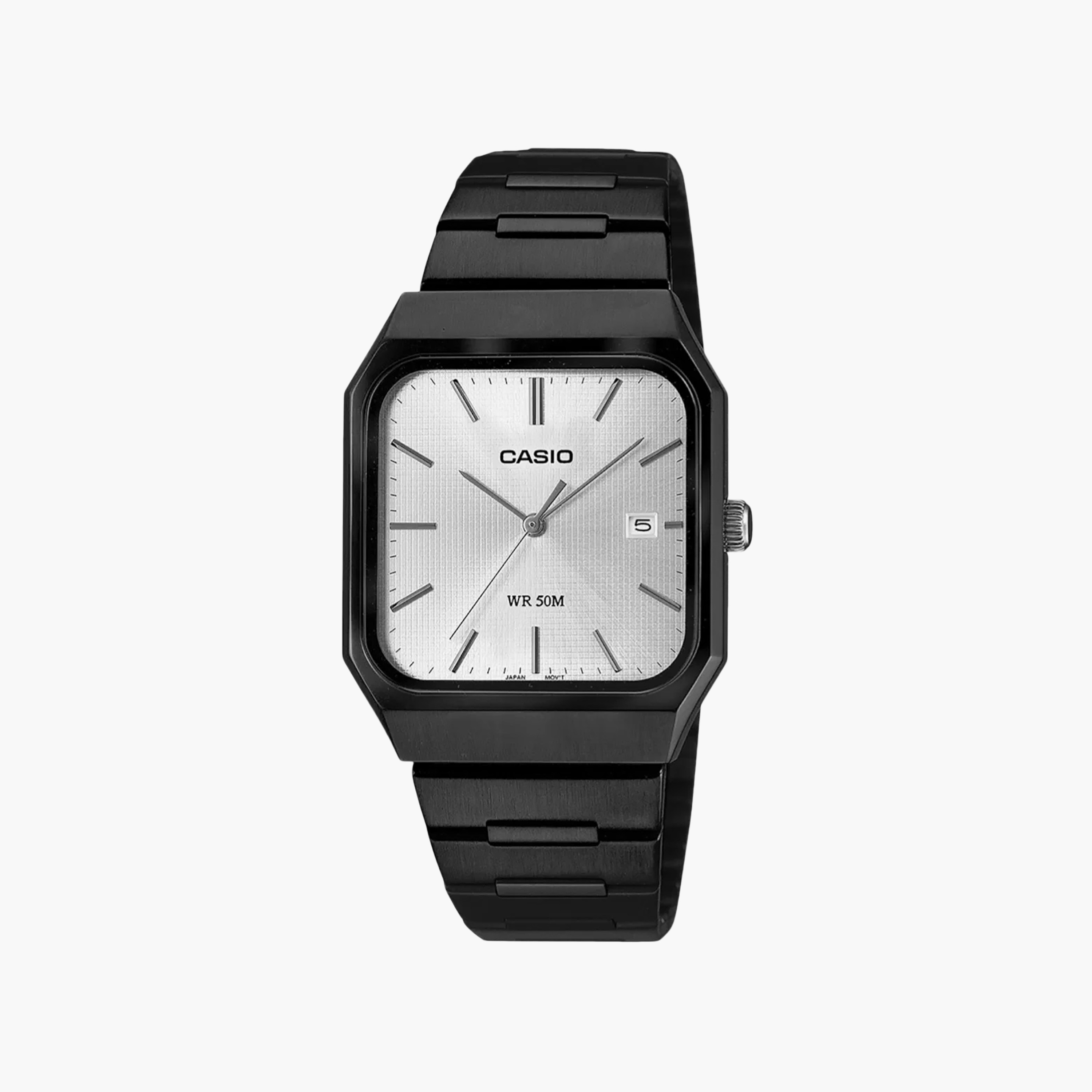 ساعة رجالي أنالوج ستانلس ستيل 32.5 مم باللون الأسود MTP-B185B-7AVDF من كاسيو-men-watchesandjewellery-watches-image-1