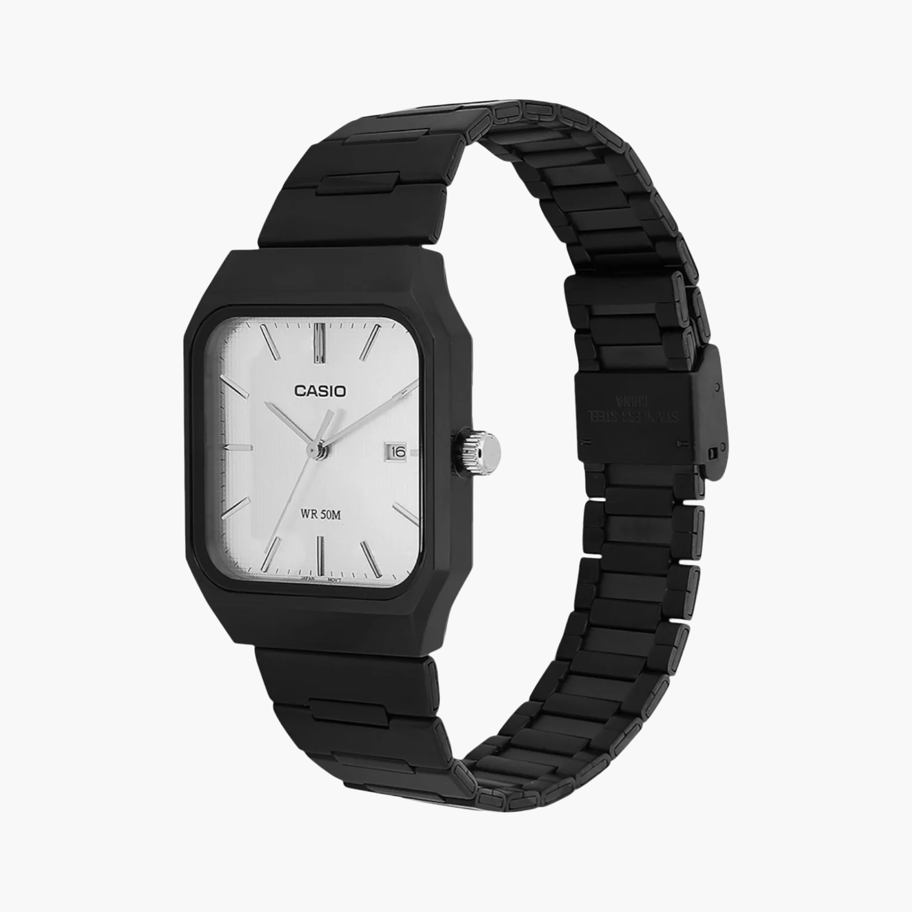 ساعة رجالي أنالوج ستانلس ستيل 32.5 مم باللون الأسود MTP-B185B-7AVDF من كاسيو-men-watchesandjewellery-watches-image-2