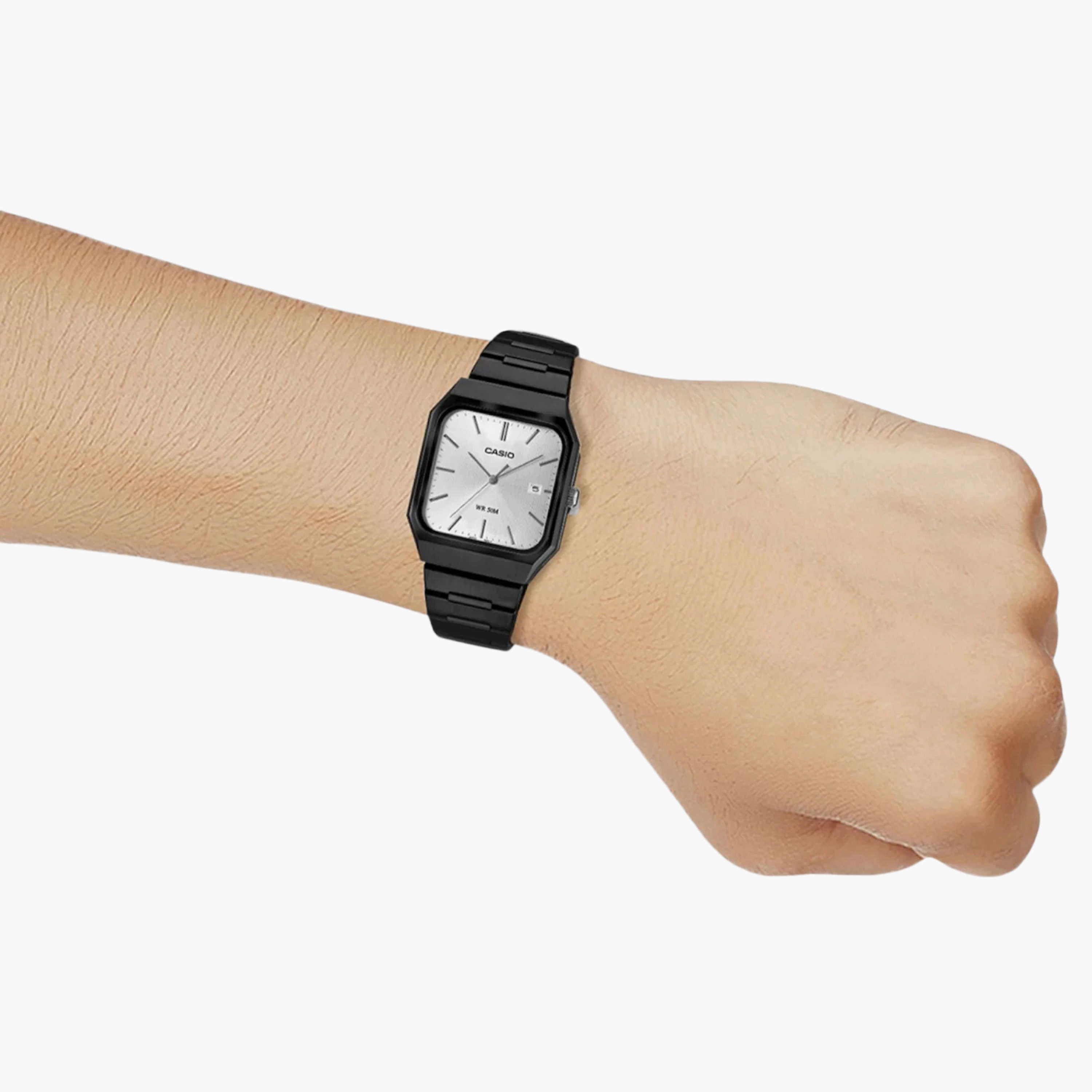 ساعة رجالي أنالوج ستانلس ستيل 32.5 مم باللون الأسود MTP-B185B-7AVDF من كاسيو-men-watchesandjewellery-watches-image-9