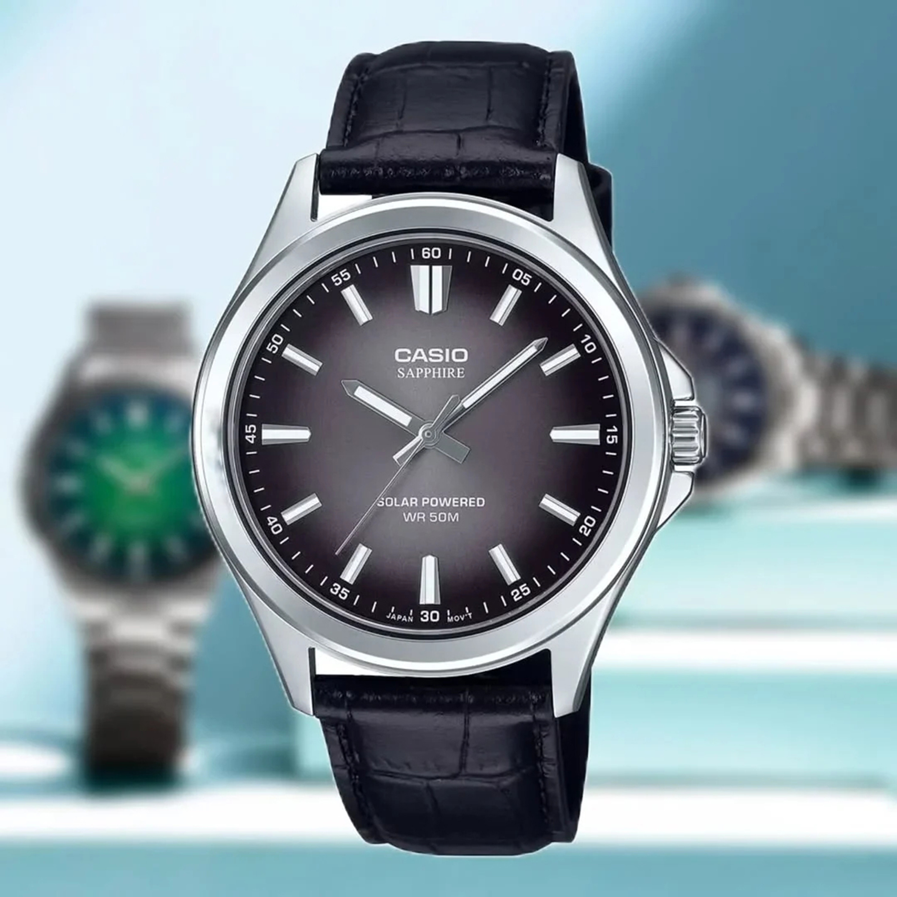 ساعة رجالي أنالوج جلد 41.7 مم باللون الأسود MTS-RS100L-1AVDF من كاسيو-men-watchesandjewellery-watches-image-3