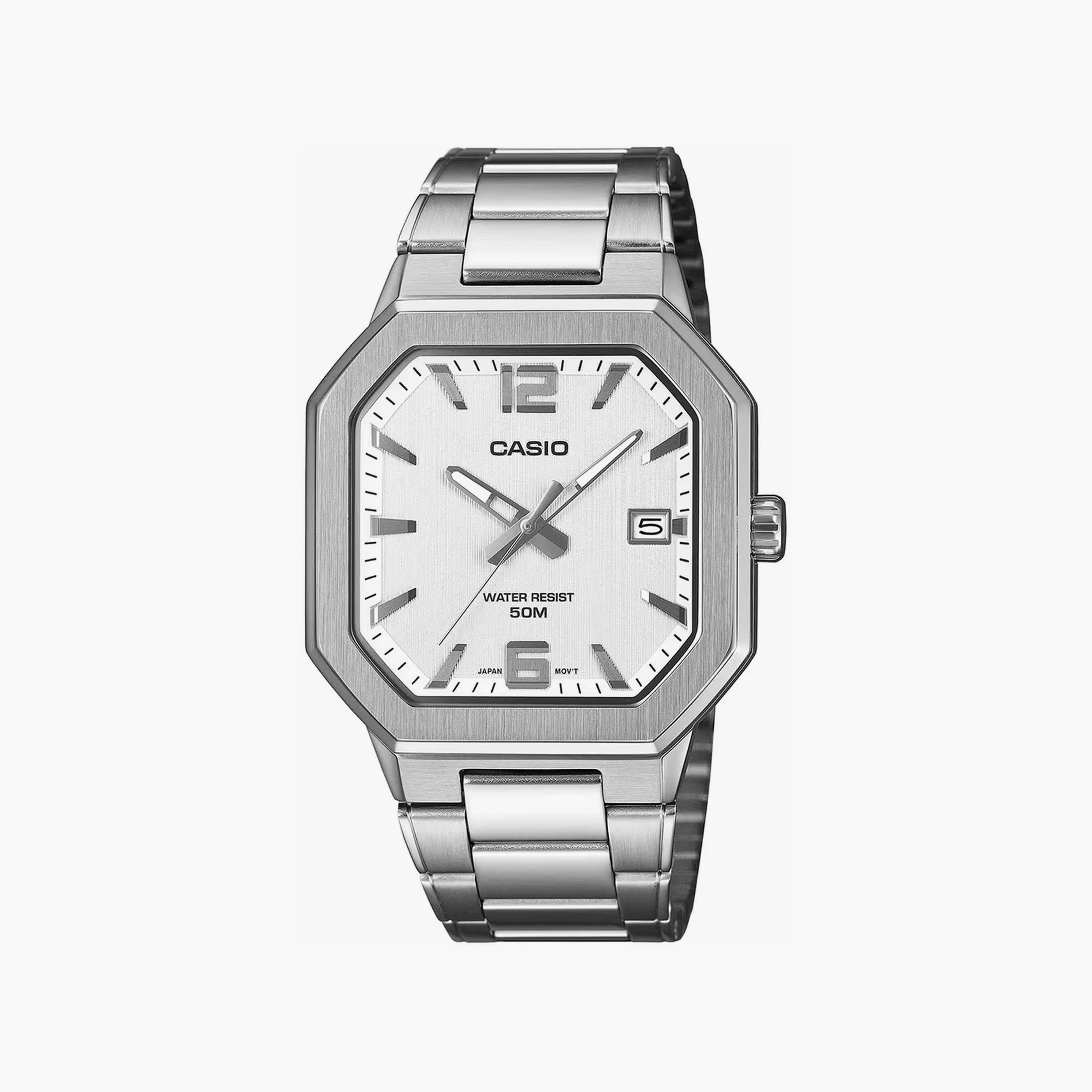 Casio Men's 38MM Silver Analog Stainless Steel Watch | MTP-B195D-7AVDF-men-watchesandjewellery-watches-image-1
