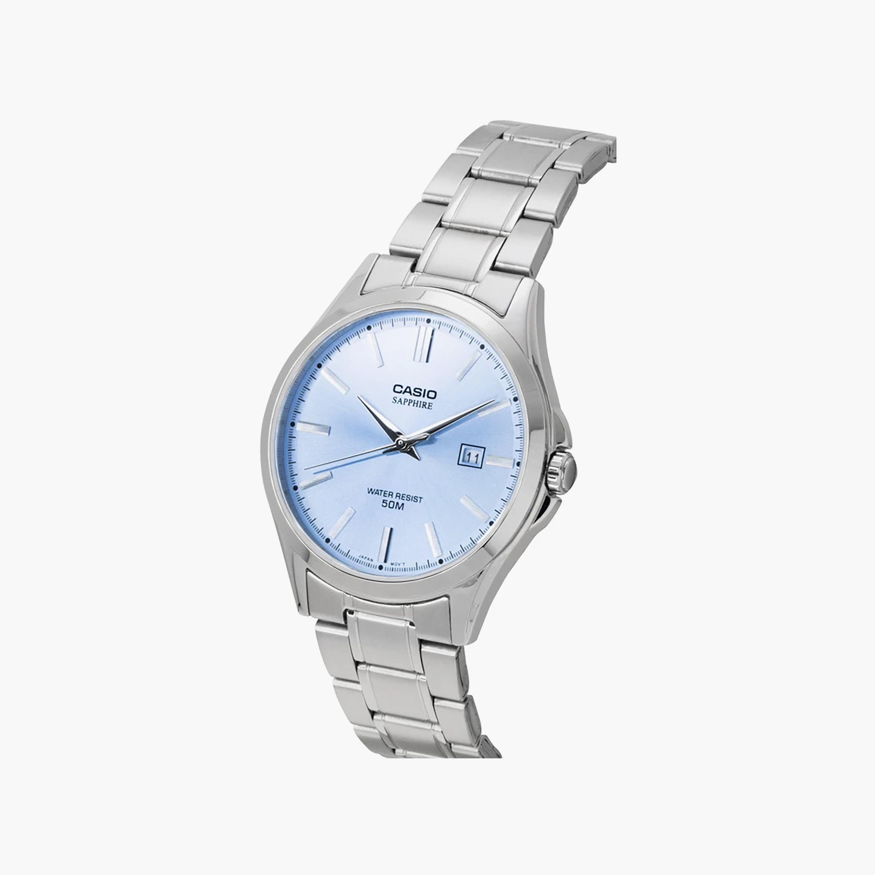 ساعة رجالي أنالوج ستانلس ستيل 41.3 مم باللون الفضي MTS-115D-2A2VDF من كاسيو-men-watchesandjewellery-watches-image-2