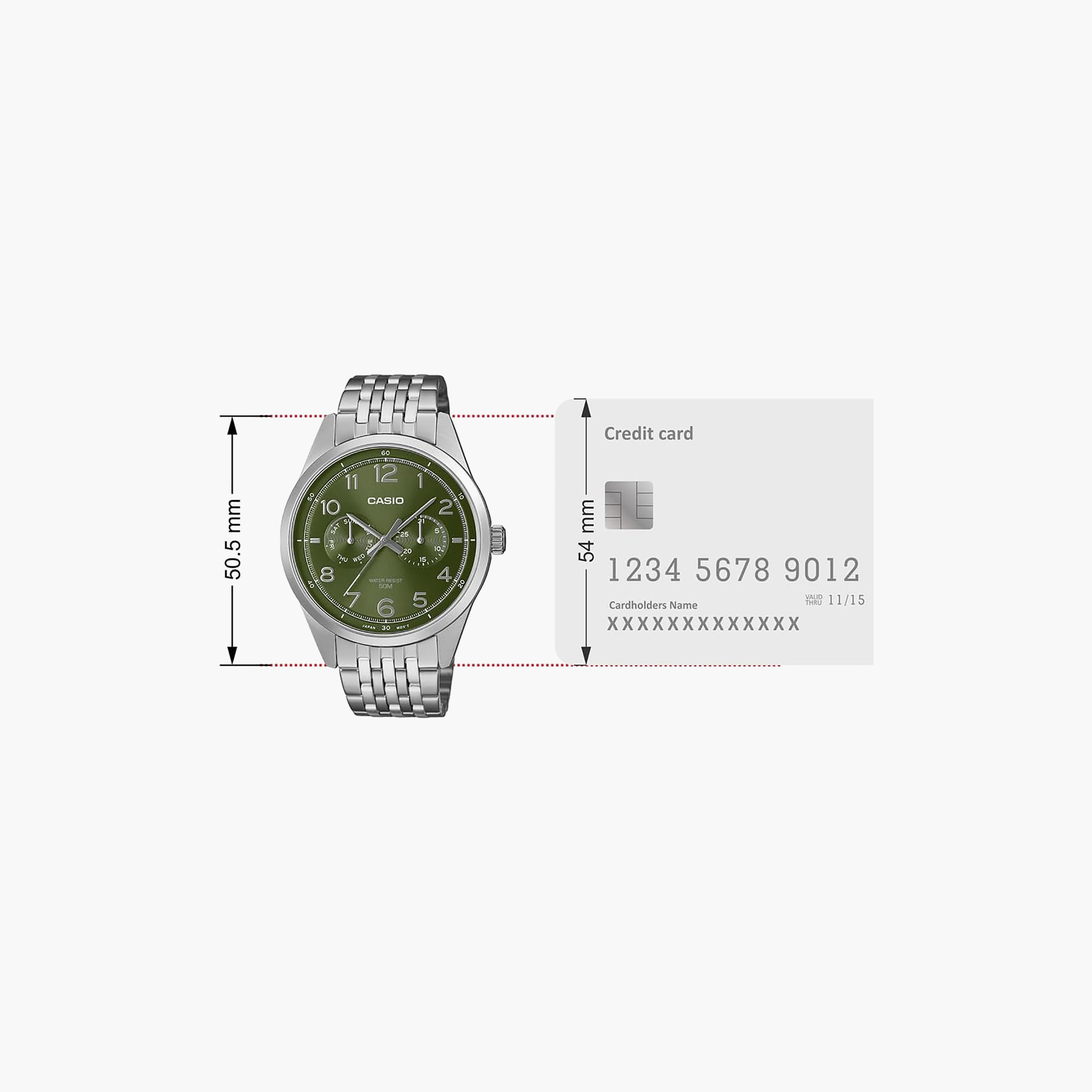 Casio Men's 41MM Silver Analog Stainless Steel Watch | MTP-E340D-3AVDF-men-watchesandjewellery-watches-image-5