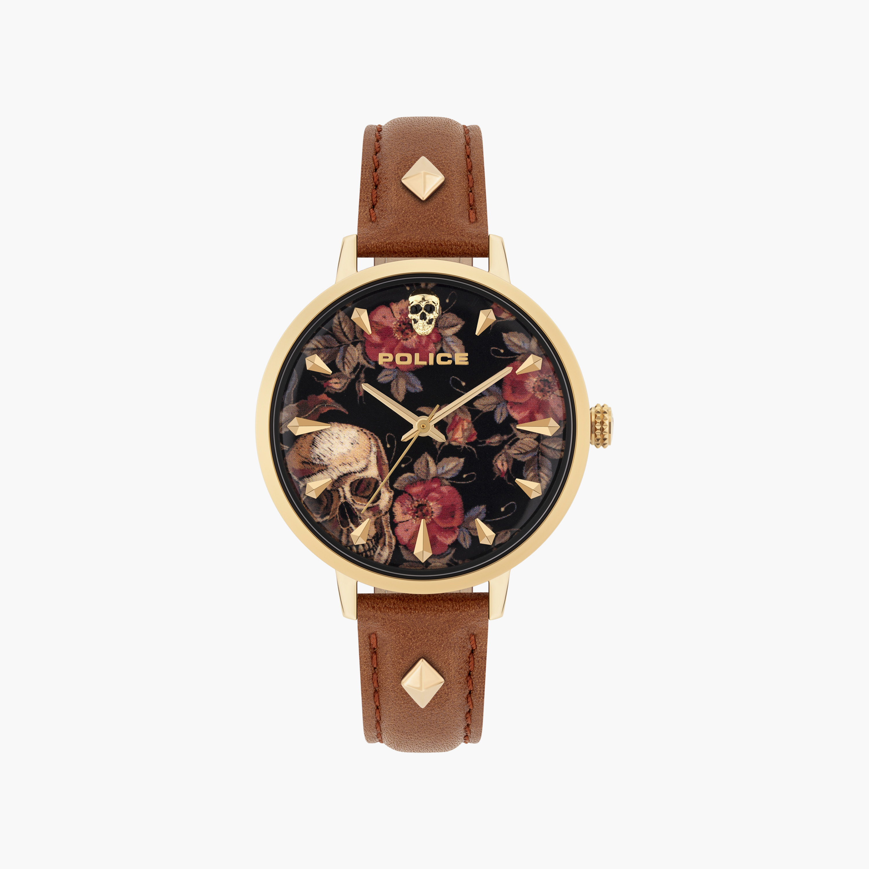 ساعة ميونا التناظرية بحزام جلدي للنساء | PL16034MSG.02-women-watchesandjewellery-watches-image-1