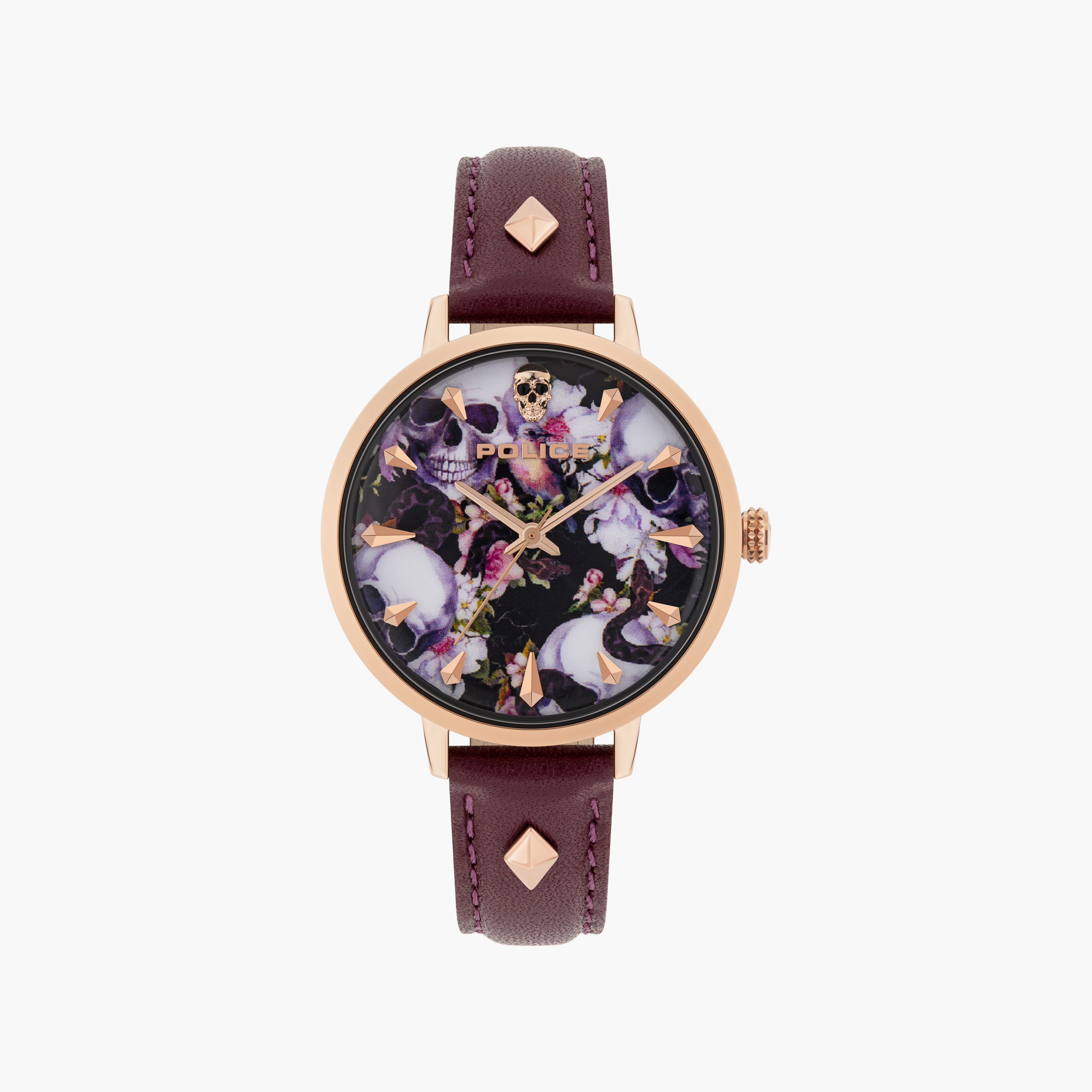 ساعة ميونا النسائية التناظرية بحزام جلدي | PL.16034MSR/02A-women-watchesandjewellery-watches-image-1