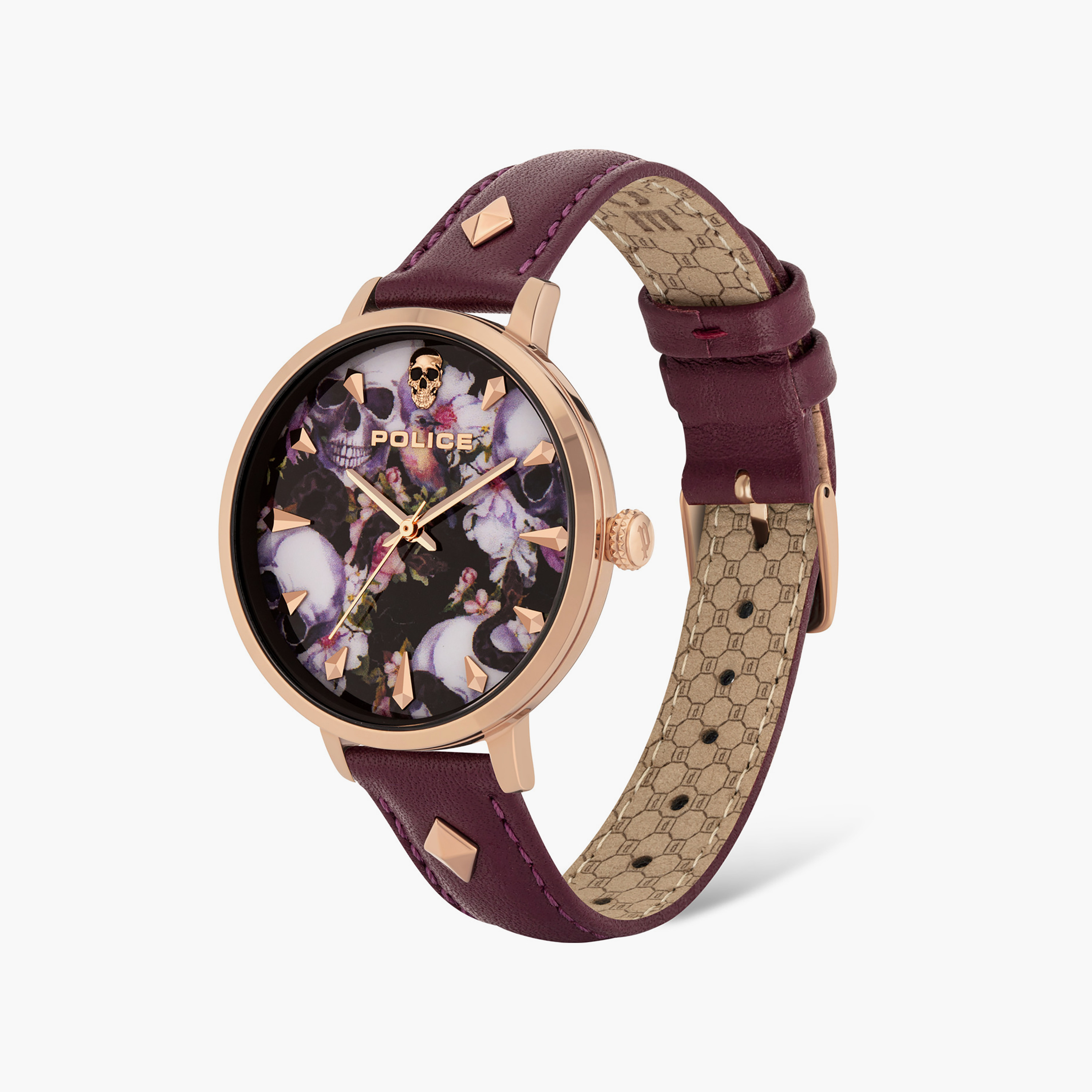 ساعة ميونا النسائية التناظرية بحزام جلدي | PL.16034MSR/02A-women-watchesandjewellery-watches-image-2