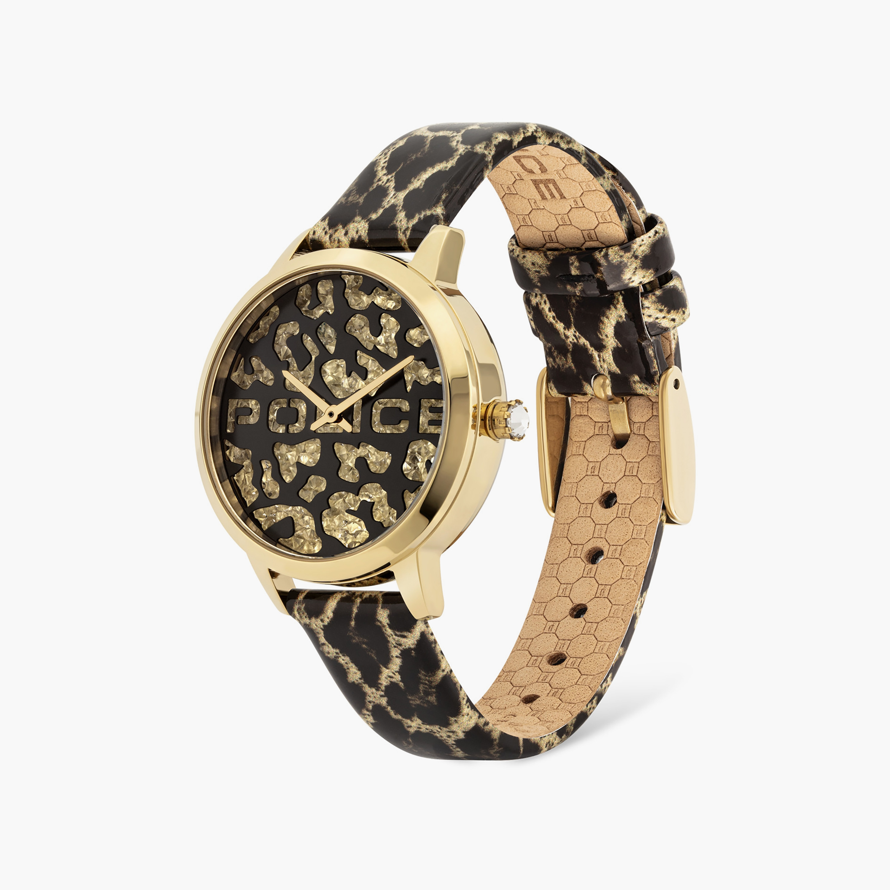 ساعة باغان النسائية، سوار جلدي أسود وذهبي، كوارتز، تناظرية | PL.16028MSG/02-women-watchesandjewellery-watches-image-2