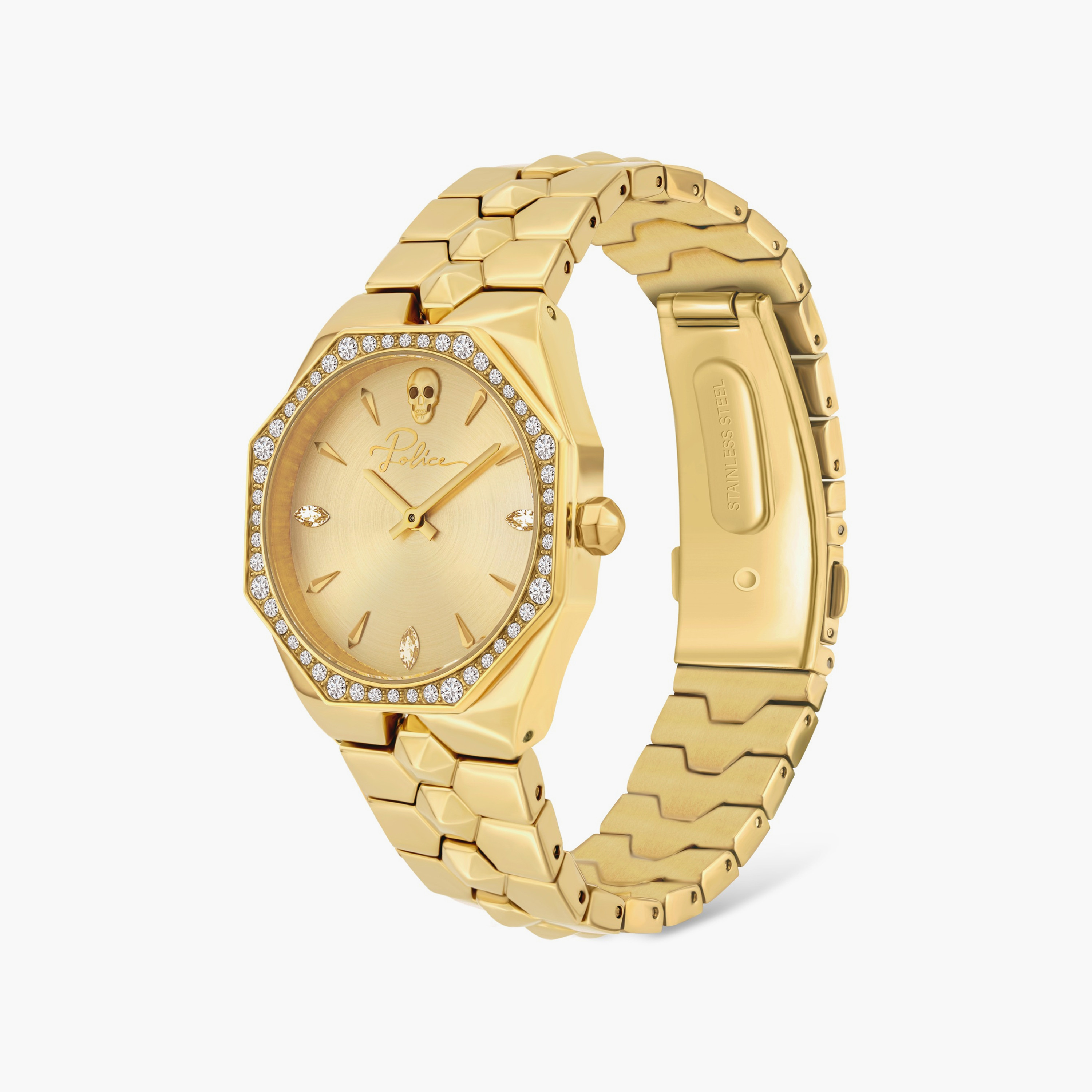 Montaria Gold Plated Stainless Steel Bracelet Quartz Analog Watch for Women | PL.16038BSG/22M-women-watchesandjewellery-watches-image-2