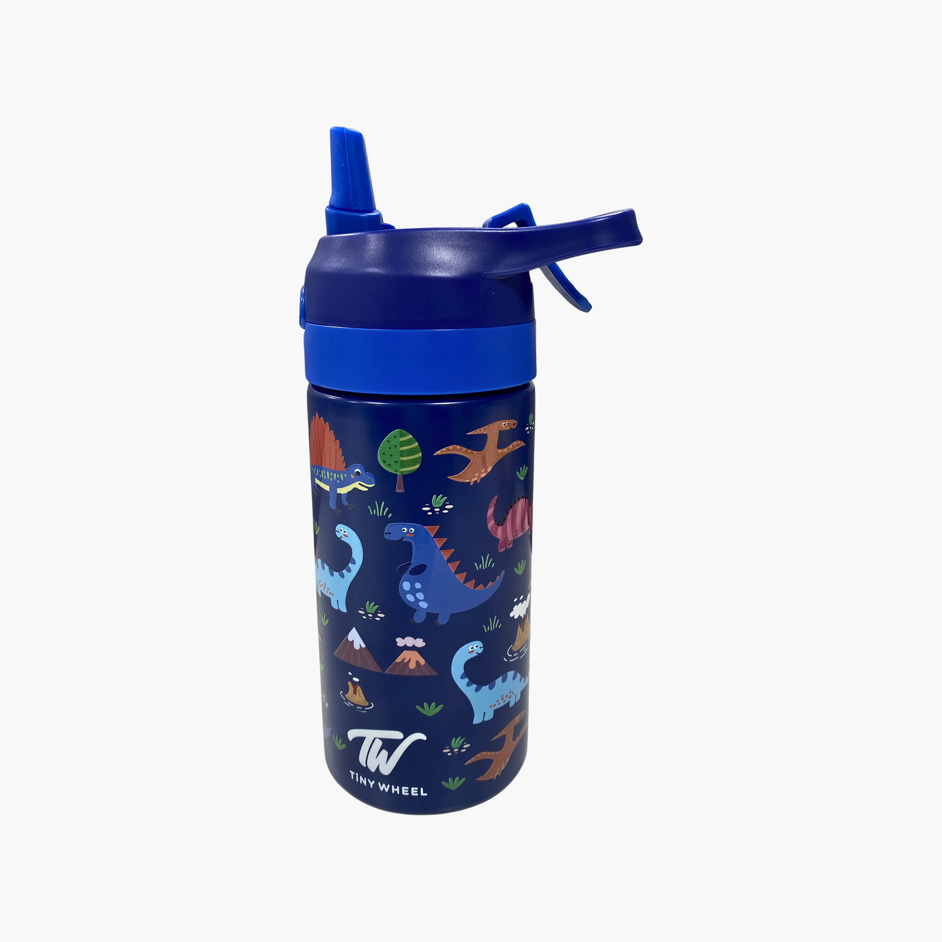 Tiny Dinosaurs Stainless Steel Spray Water Bottle with Flip-Up Straw Cap & Carry Handle - 320 ml-school-waterbottles-image-1