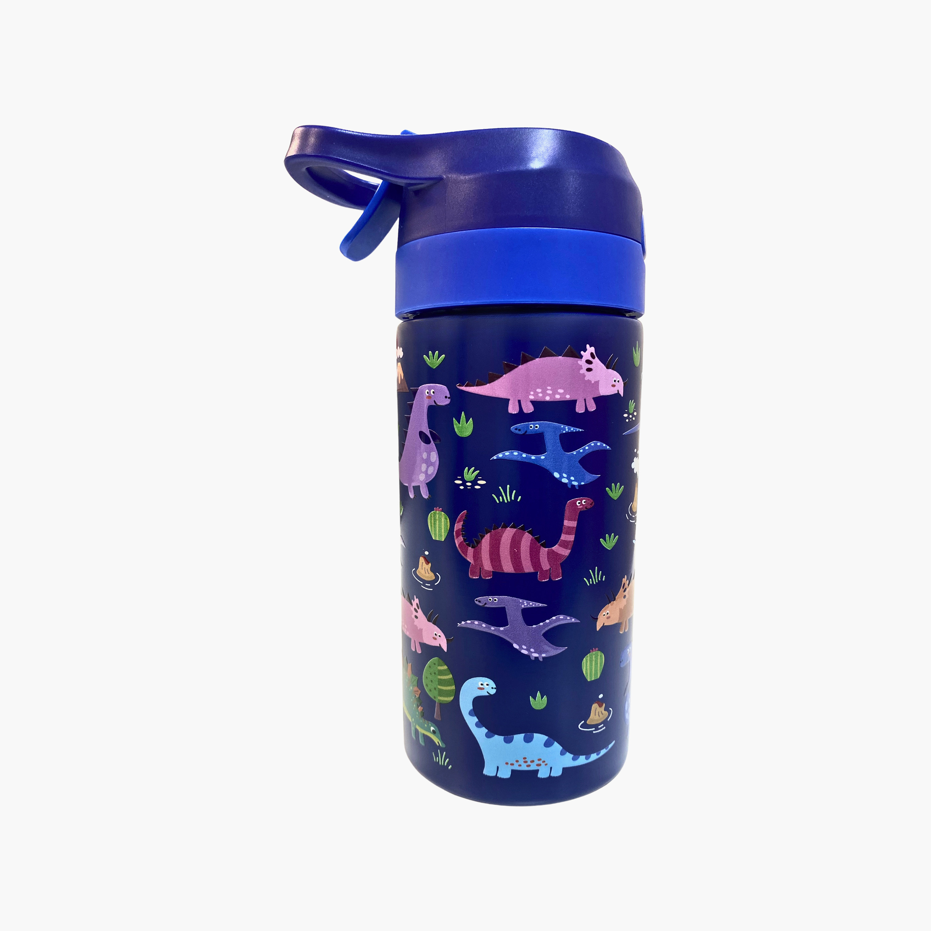 Tiny Dinosaurs Stainless Steel Spray Water Bottle with Flip-Up Straw Cap & Carry Handle - 320 ml-school-waterbottles-image-2