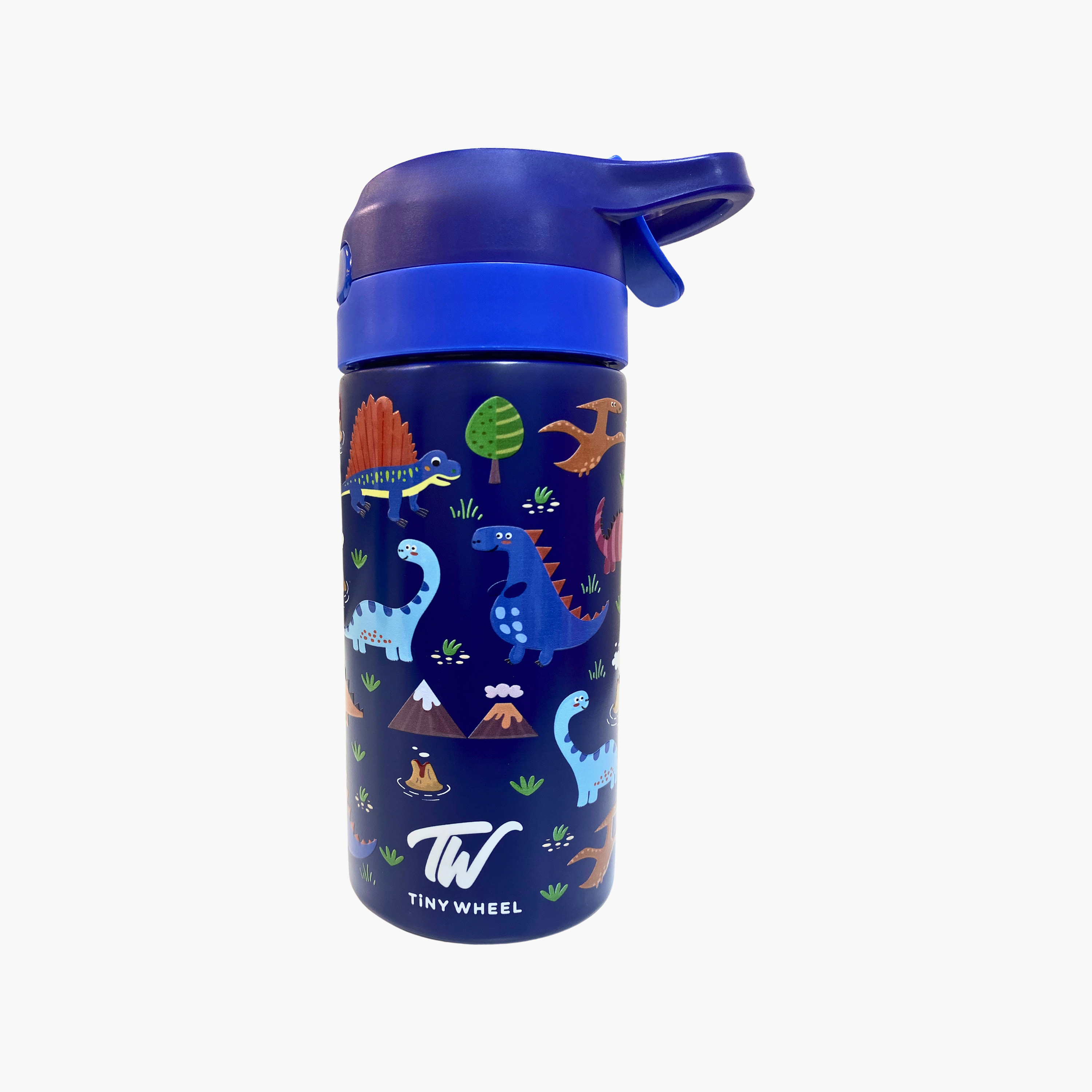 Tiny Dinosaurs Stainless Steel Spray Water Bottle with Flip-Up Straw Cap & Carry Handle - 320 ml-school-waterbottles-image-3