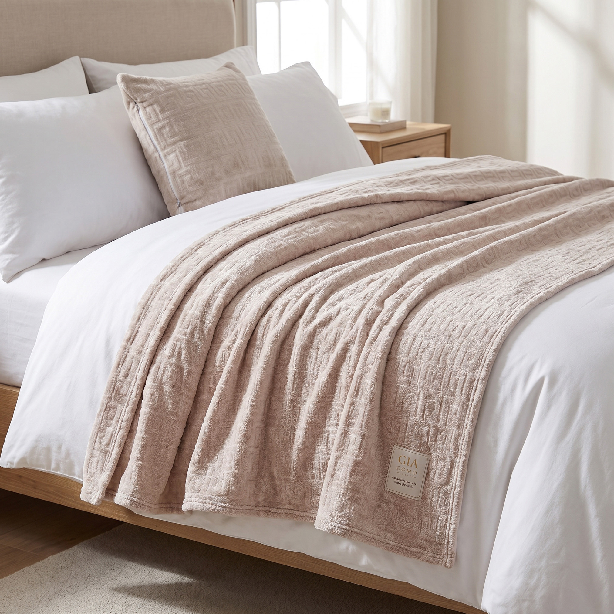 طقم وسادة وبطانية بارزة الملمس من جيا كومو-household-cushionsandthrows-throwsandblankets-blankets-image-1