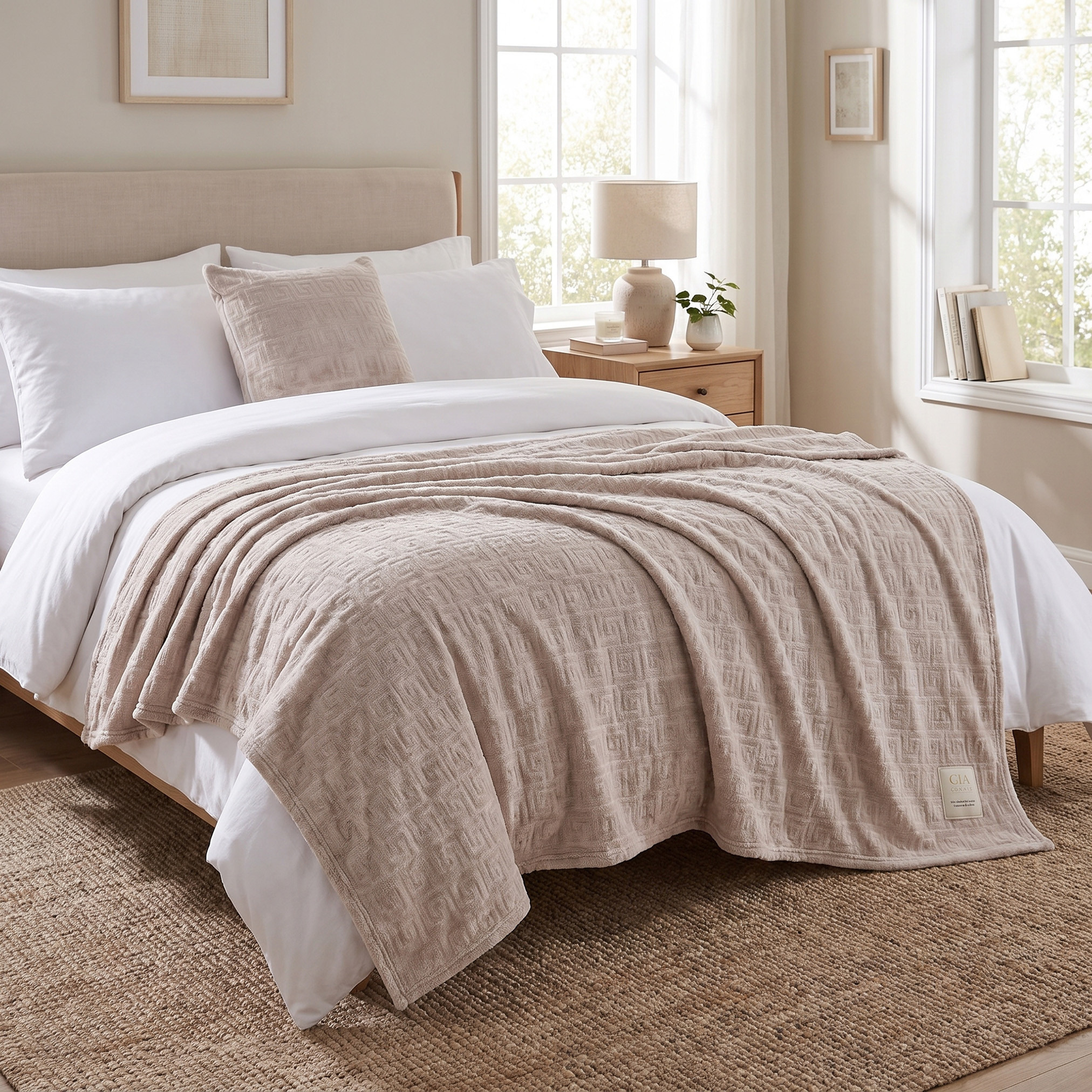 طقم وسادة وبطانية بارزة الملمس من جيا كومو-household-cushionsandthrows-throwsandblankets-blankets-image-4