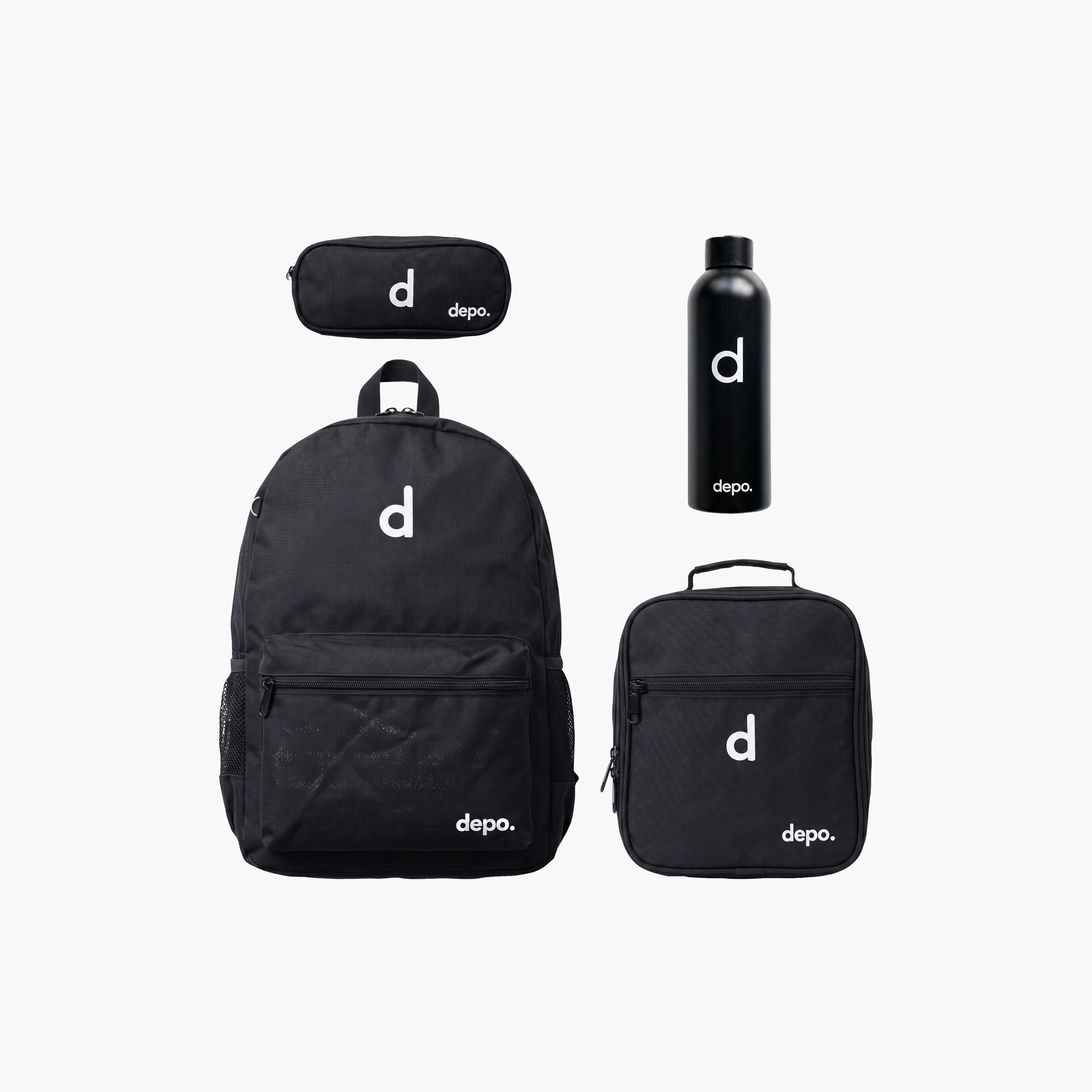 طقم حقيبة مدرسية هايد سوليد 4 قطع مع حقيبة طعام ومقلمة قياس 17 بوصة من ديبو-school-bagsandbackpacks-backpacks-image-1