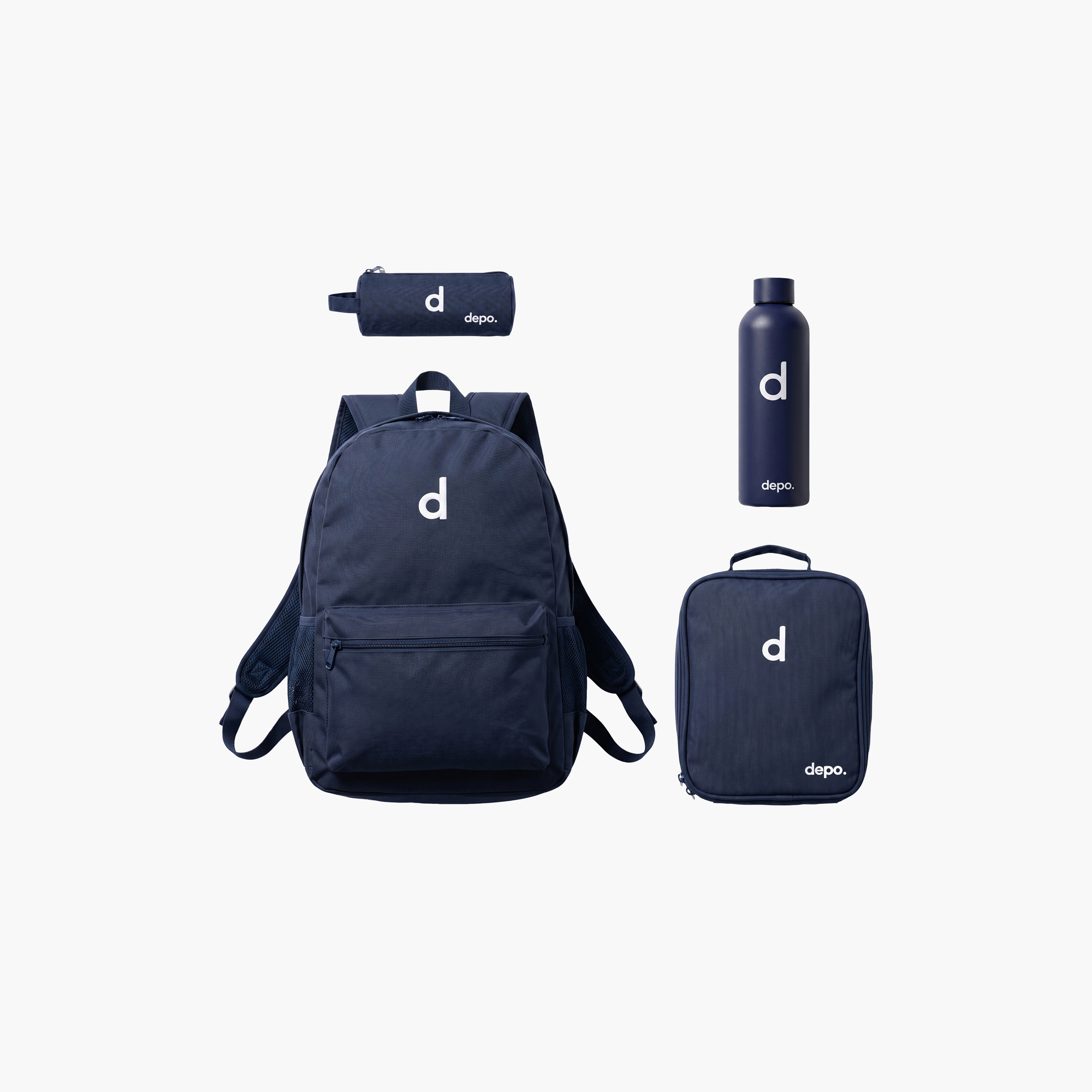 Depo High Solid 4-Piece School Backpack Set with Lunch Bag and Pencil Case - 17 Inch-school-bagsandbackpacks-backpacks-image-1