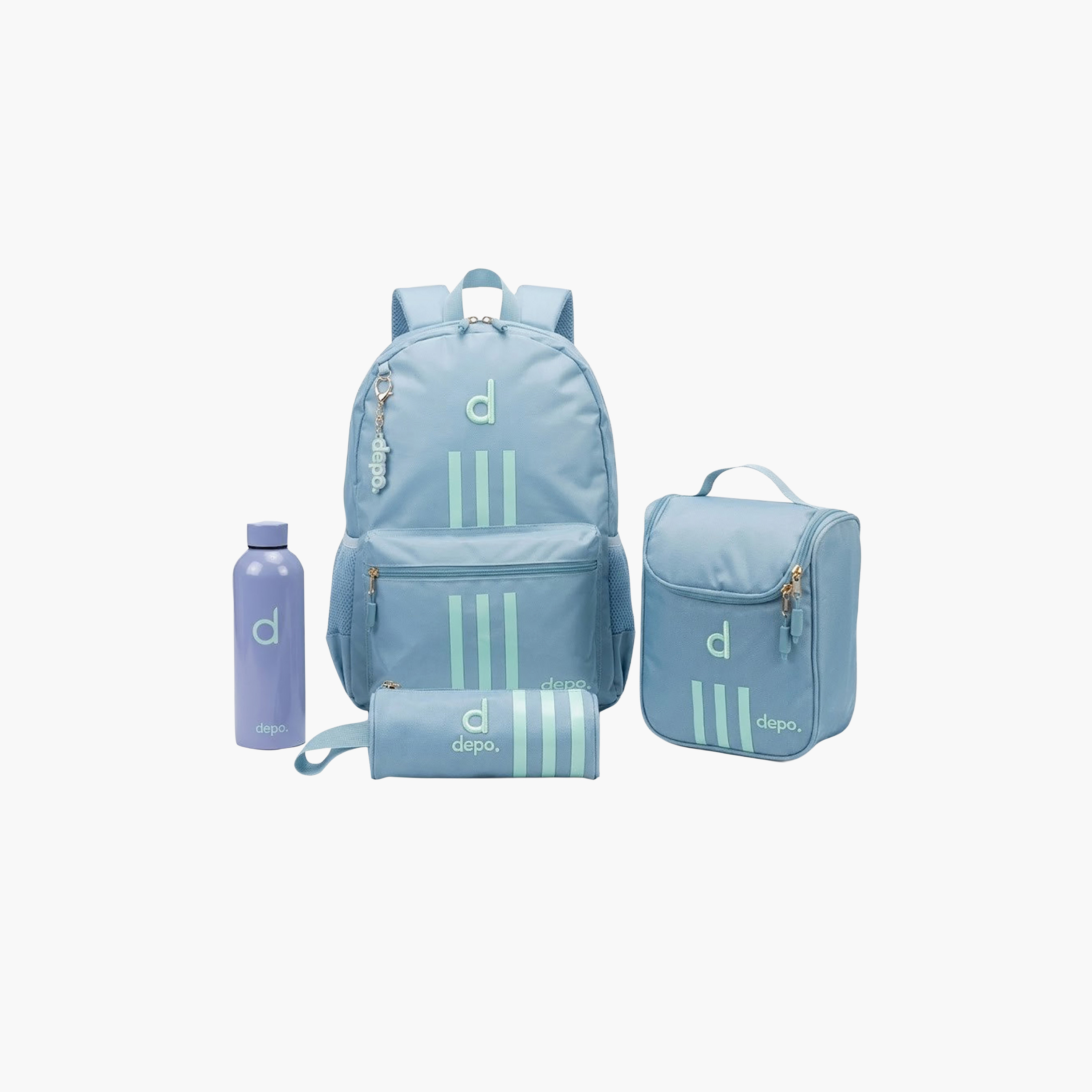 طقم حقيبة مدرسية ليدي سبورت للبنات 4 قطع مع حقيبة طعام ومقلمة قياس 17 بوصة من ديبو-school-bagsandbackpacks-backpacks-image-7
