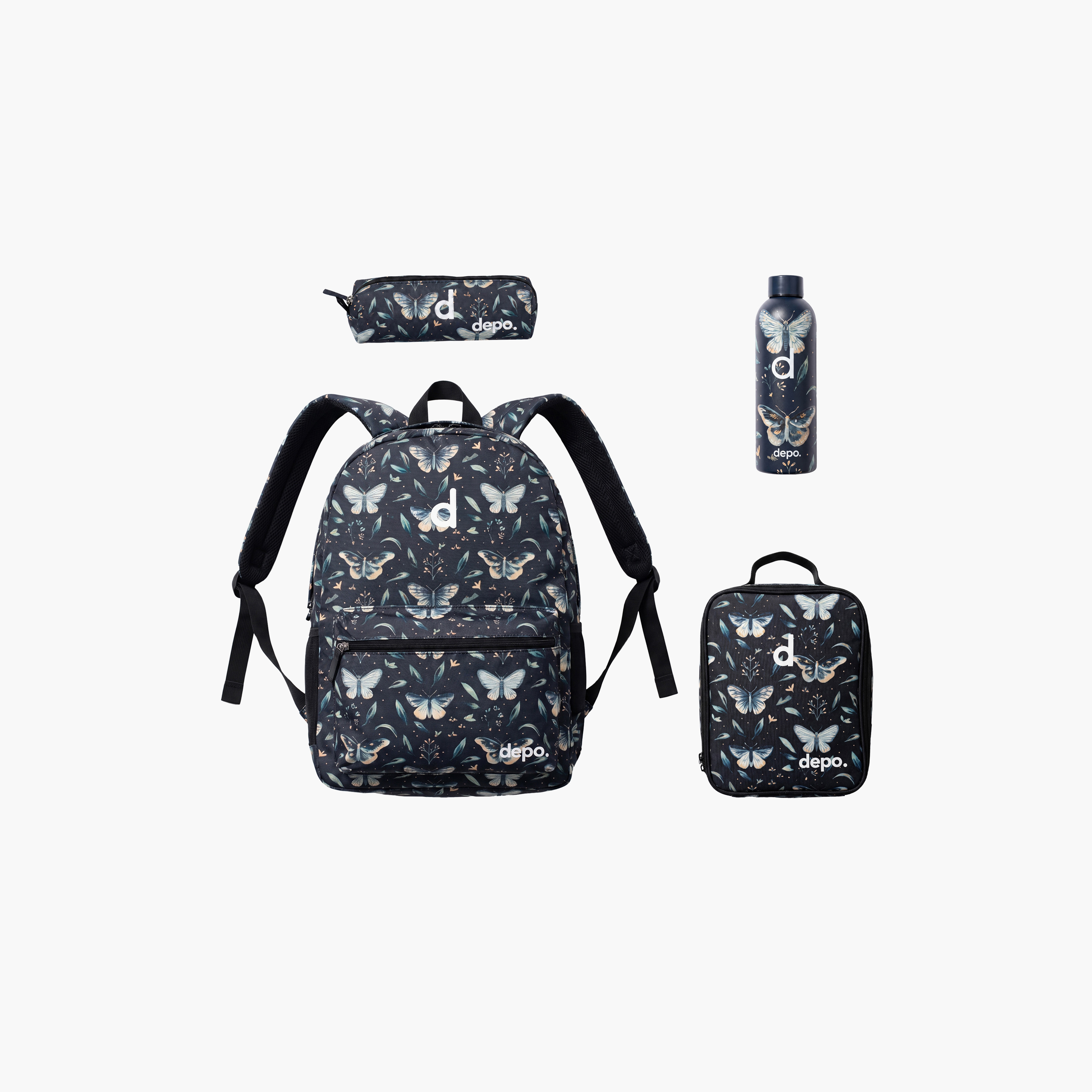 Depo Firefly 4-Piece School Backpack Set for Girls with Lunch Bag and Pencil Case - 17 Inch-school-bagsandbackpacks-backpacks-image-1
