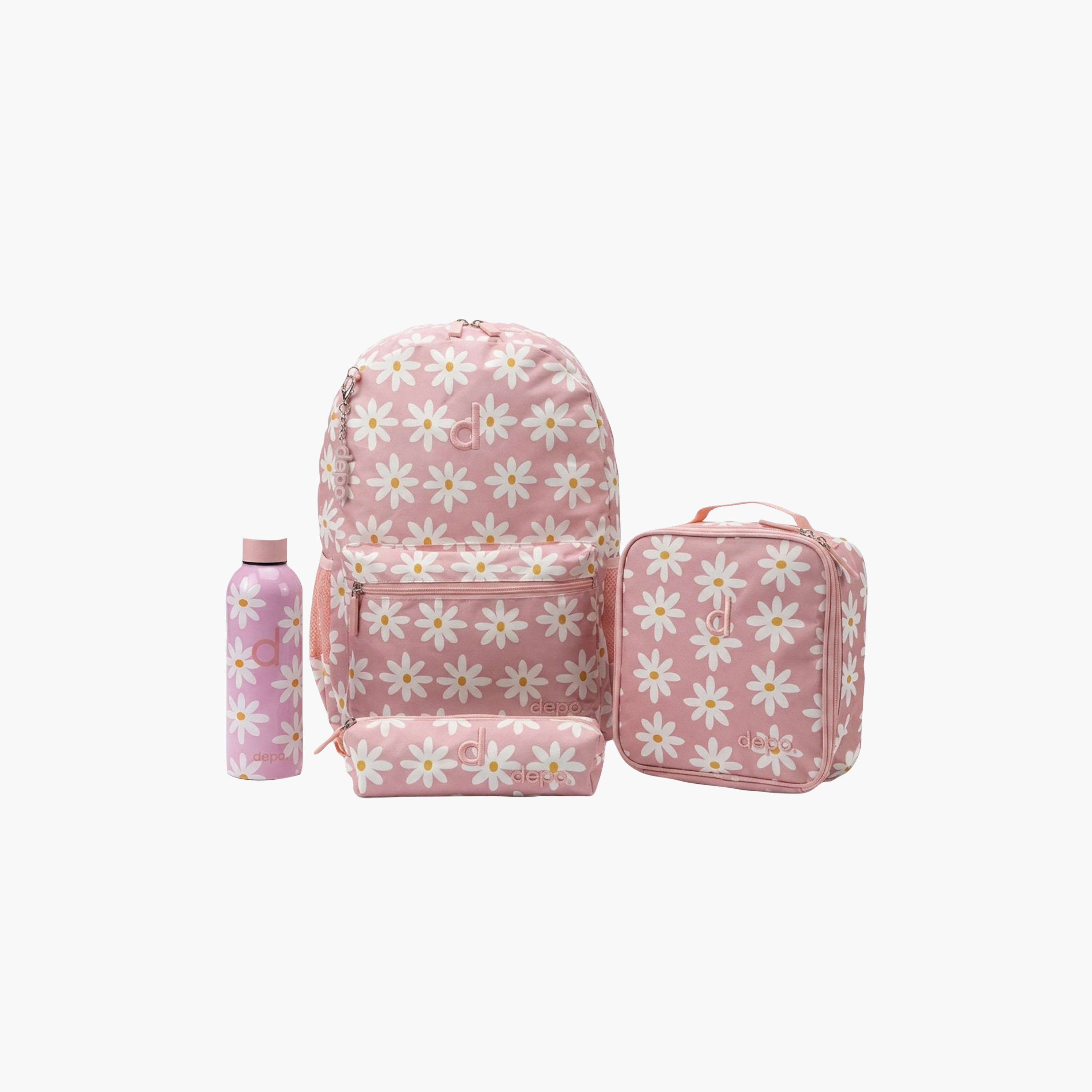 طقم حقيبة مدرسية ديزي فلورز للبنات 4 قطع مع حقيبة طعام ومقلمة قياس 17 بوصة من ديبو-school-bagsandbackpacks-backpacks-image-7