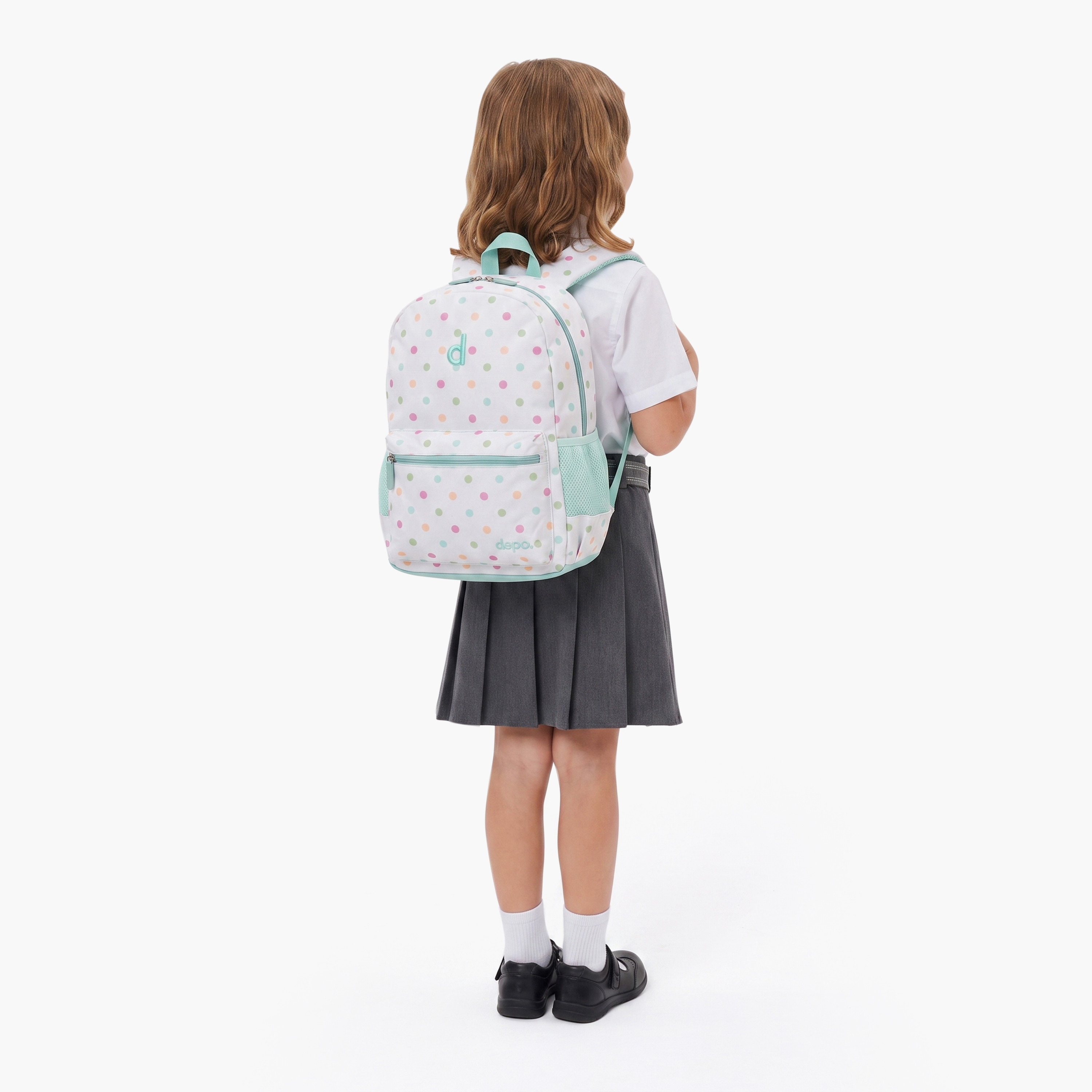 Depo Coloured Dots 4-Piece School Backpack Set for Girls with Lunch Bag and Pencil Case - 17 Inch-school-bagsandbackpacks-backpacks-image-6
