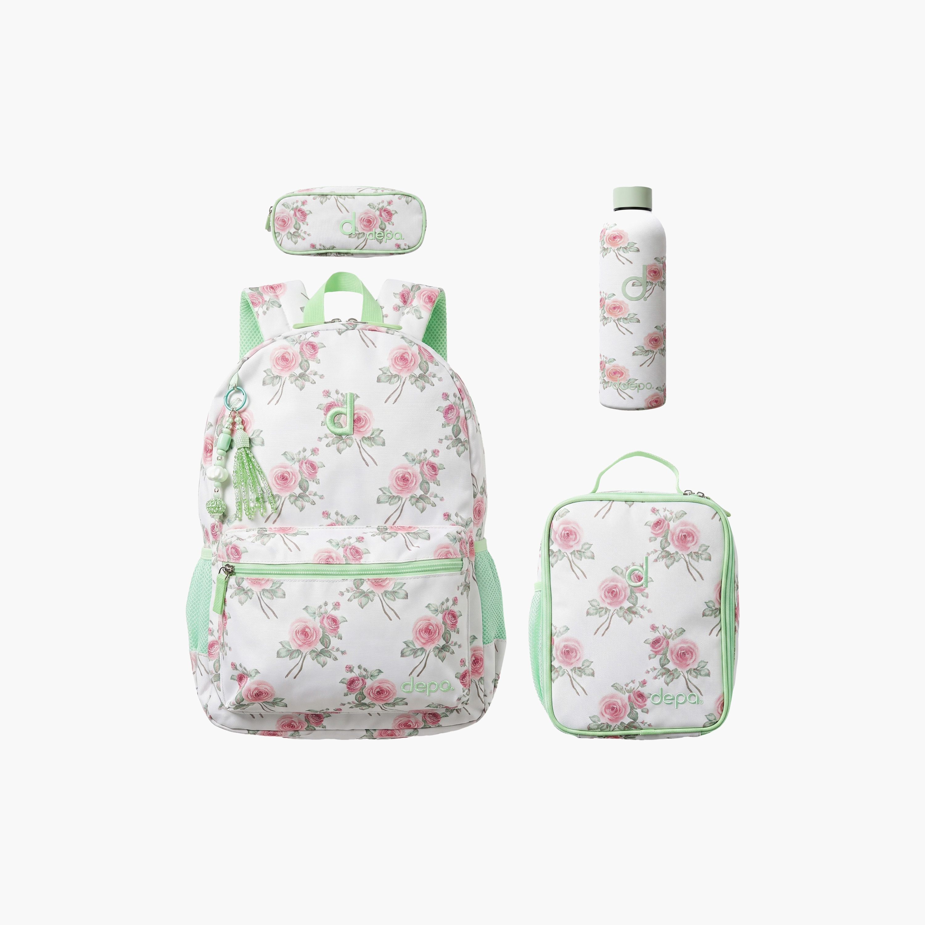 Depo Pink Roze 4-Piece School Backpack Set for Girls with Lunch Bag and Pencil Case - 17 Inch-school-bagsandbackpacks-backpacks-image-1