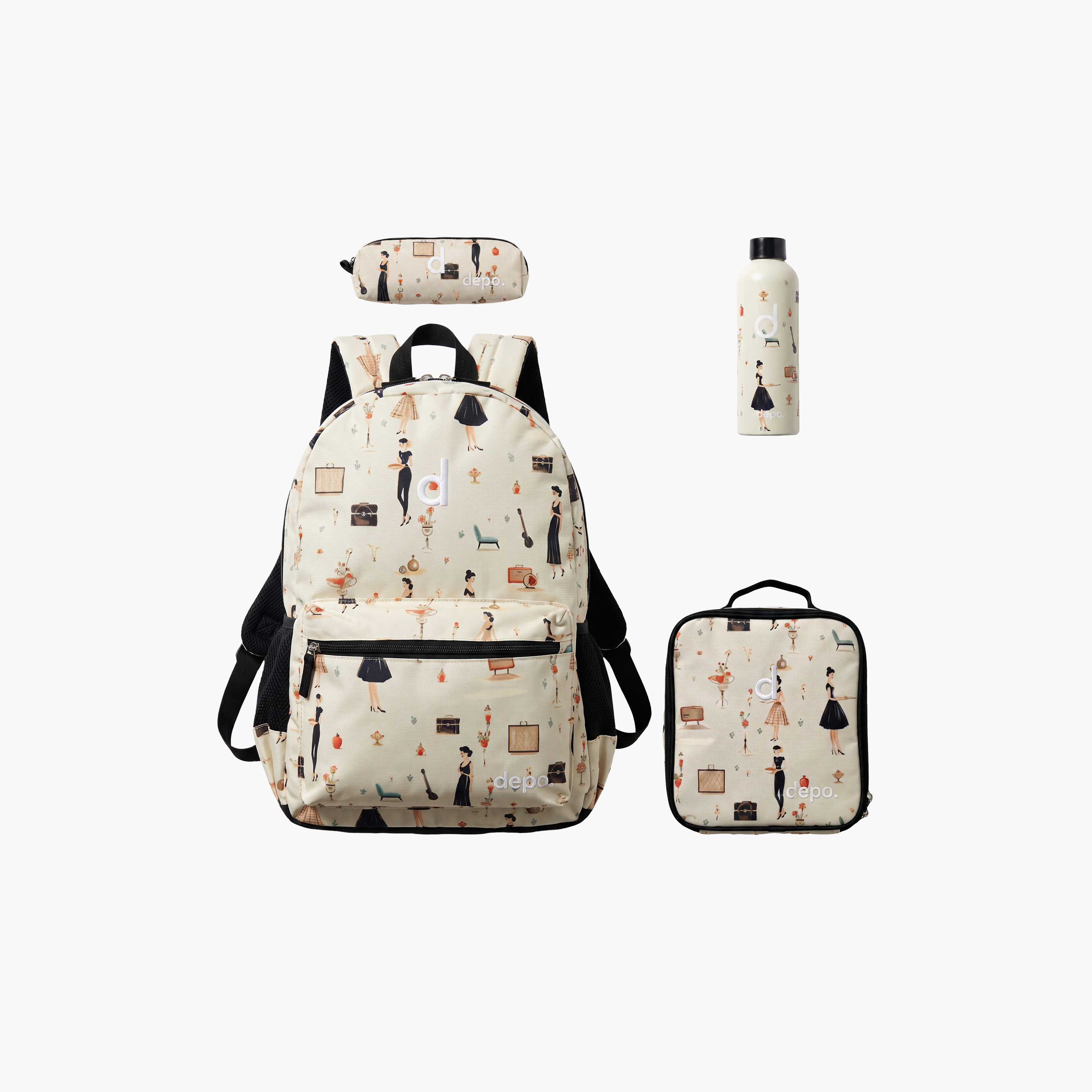 Depo Elegant Girl 4-Piece School Backpack Set for Girls with Lunch Bag and Pencil Case - 17 Inch-school-bagsandbackpacks-backpacks-image-1