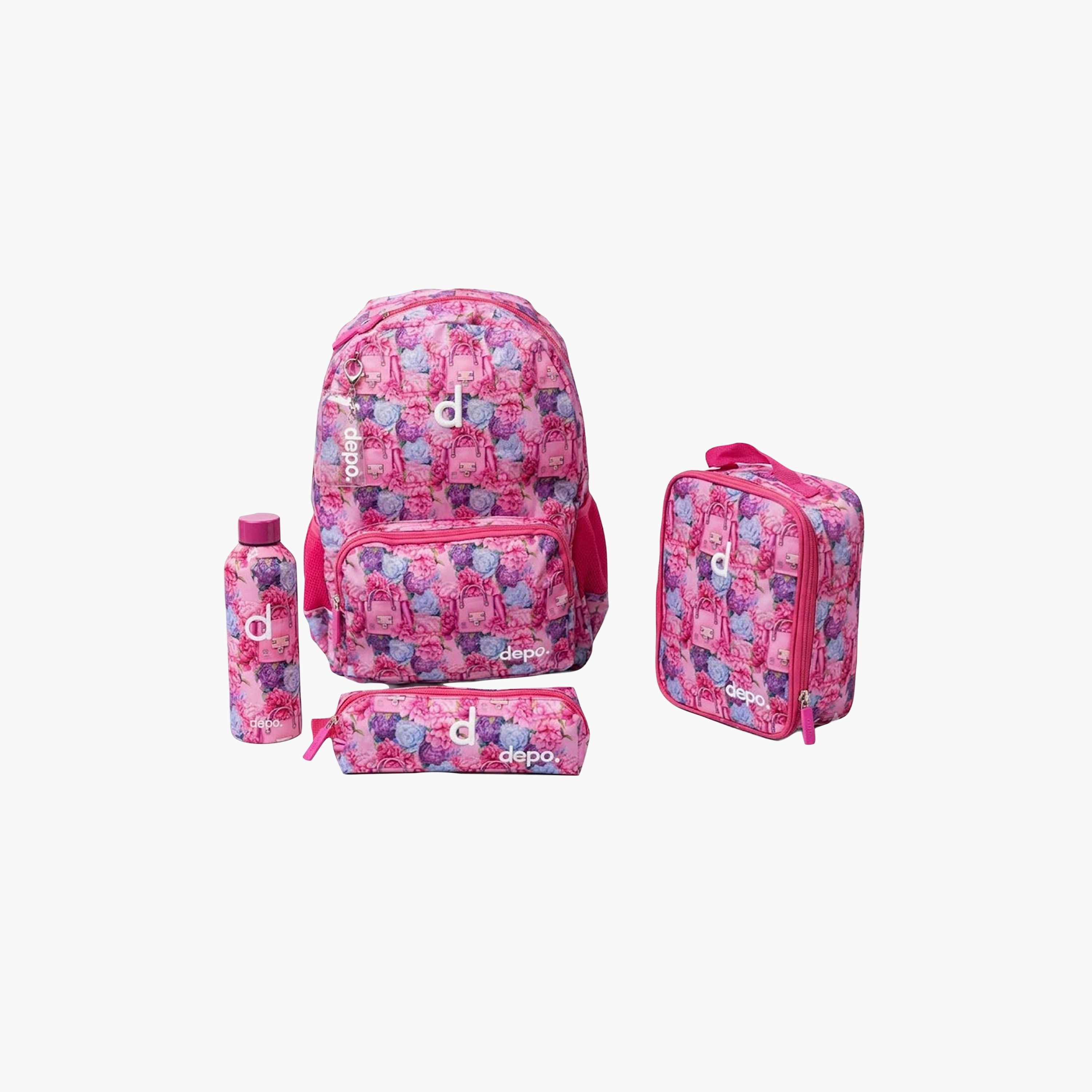 طقم حقيبة مدرسية فلورز جاردن للبنات 4 قطع مع حقيبة طعام ومقلمة قياس 17 بوصة من ديبو-school-bagsandbackpacks-backpacks-image-7