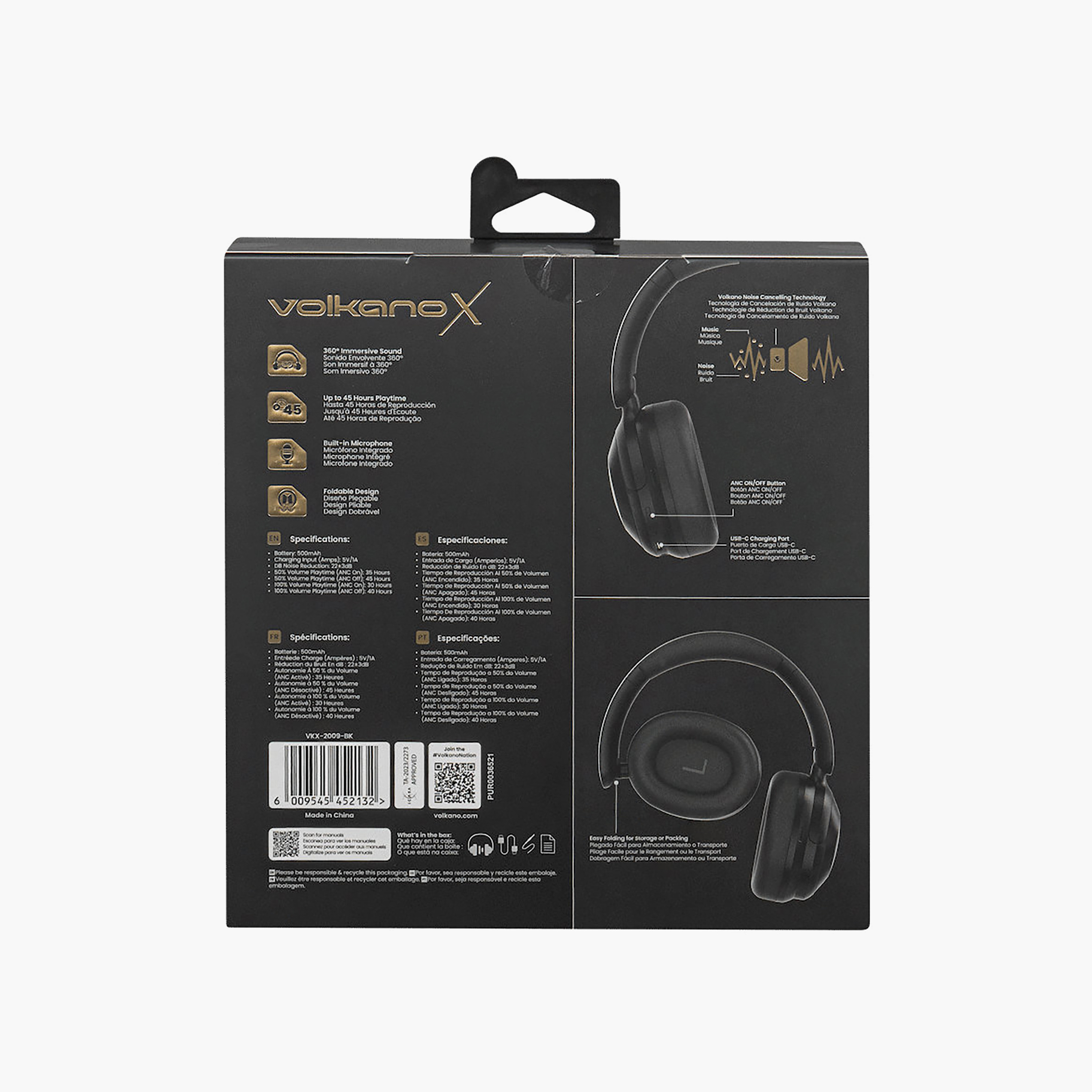 Volkano X Halo ANC Bluetooth Wireless Headphones with 45 Hours Playtime-electronics-headphonesandearphones-image-11