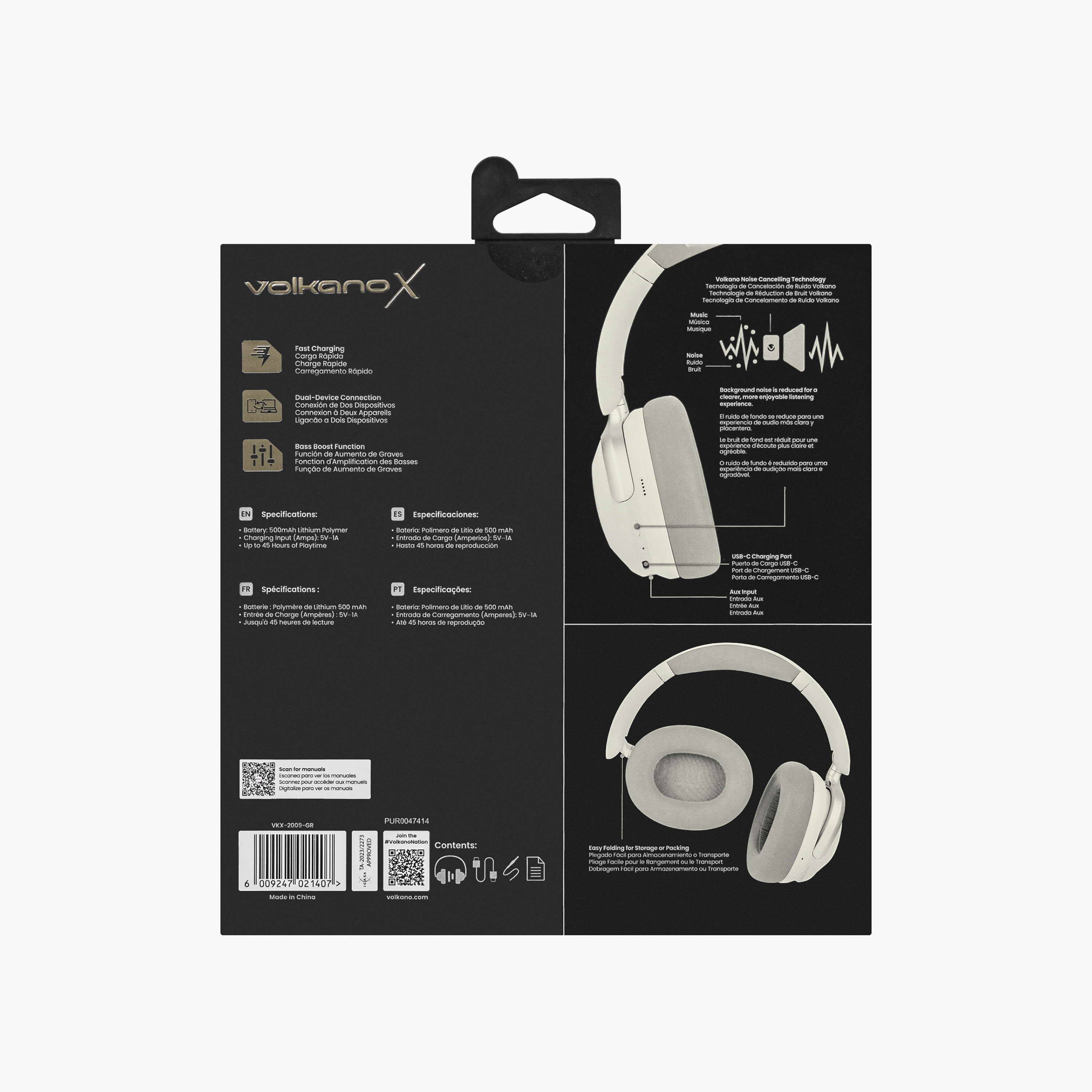 Volkano X Halo ANC Bluetooth Wireless Headphones with 45 Hours Playtime-electronics-headphonesandearphones-image-2