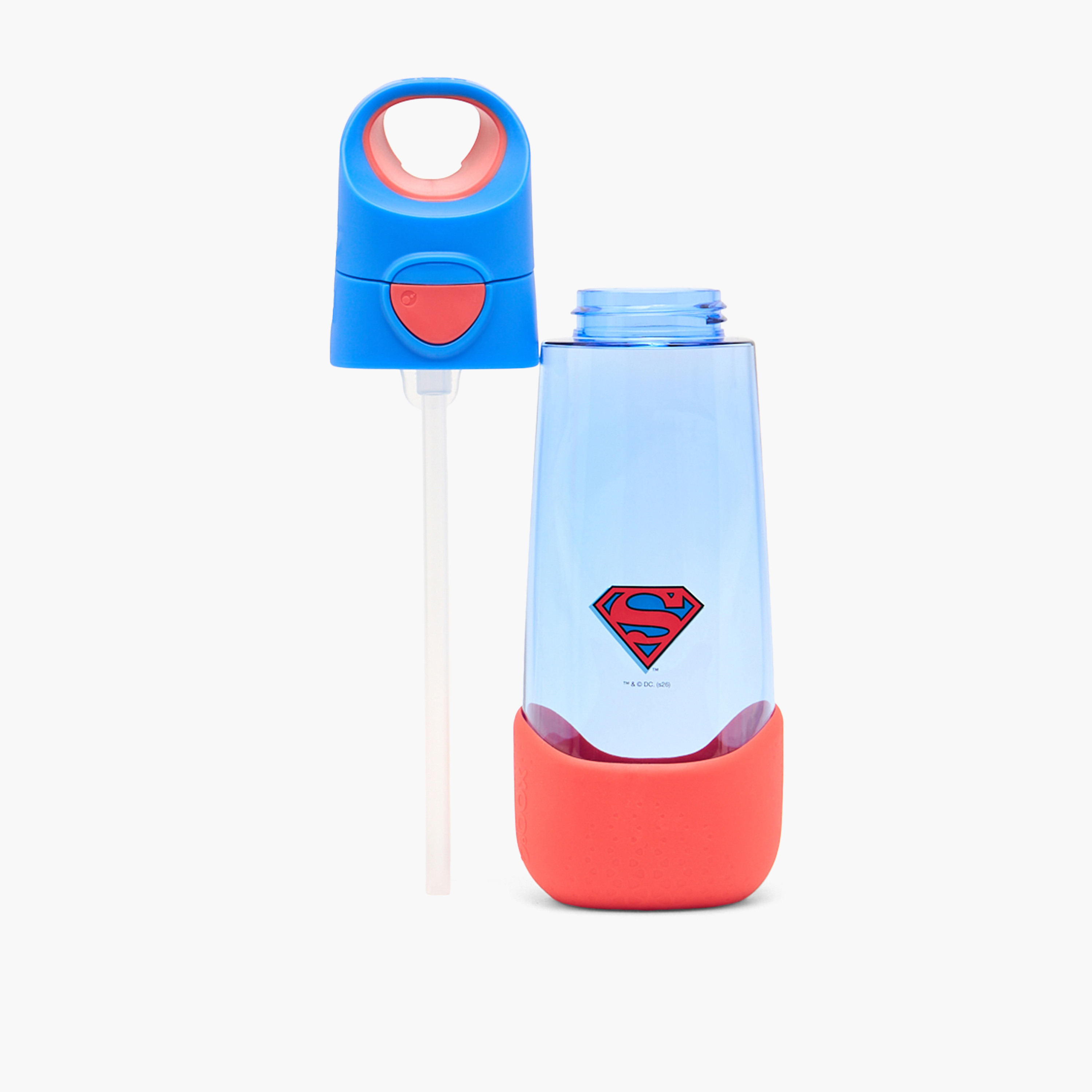 b.box Superman Print Tritan Water Bottle with Flip Spout and Handle - 600 ml-school-waterbottles-image-7