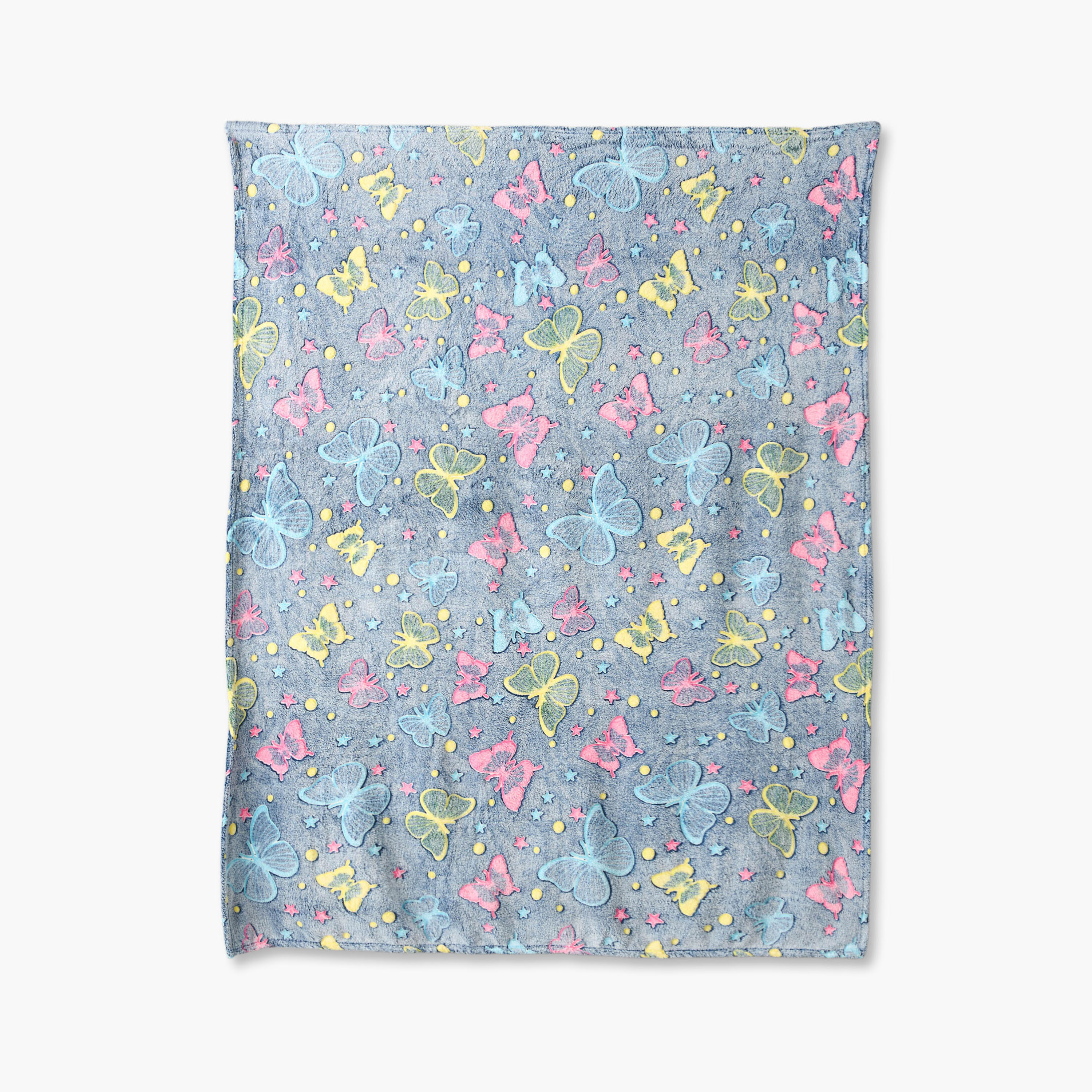 بطانية مضيئة في الظلام بطبعات فراشات-household-bedding-blankets-image-1