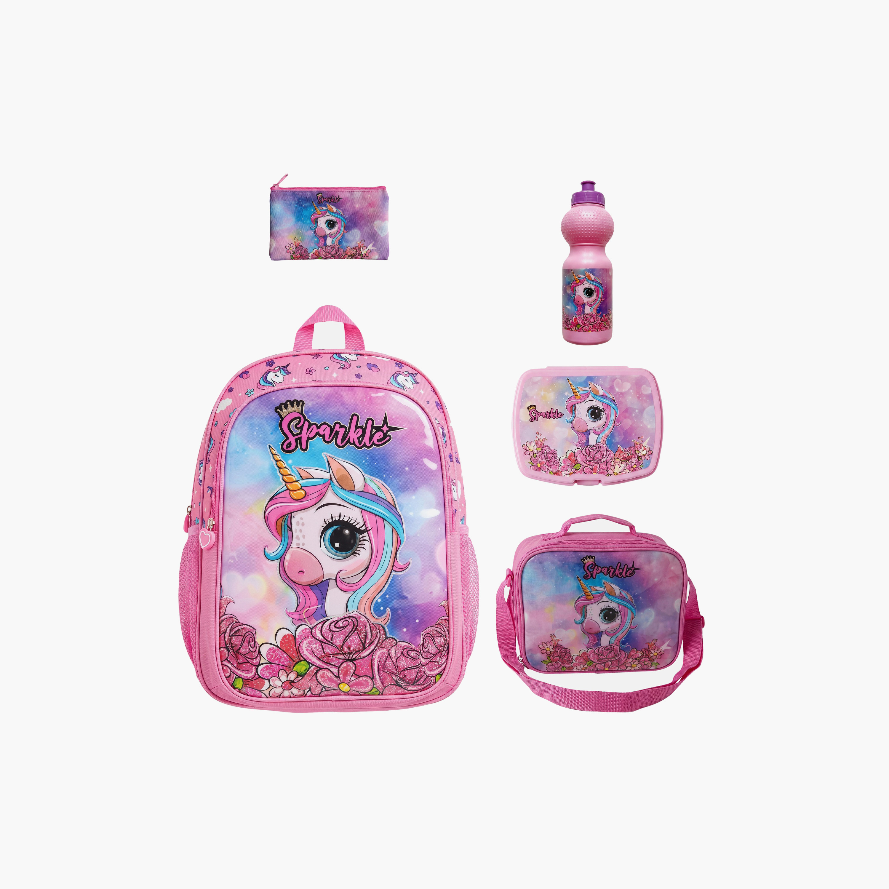 Royal Falcon Unicorn 5-Piece School Backpack Set for Girls 5-8 Years with Lunch Bag - 15 Inch-school-bagsandbackpacks-backpacks-image-1