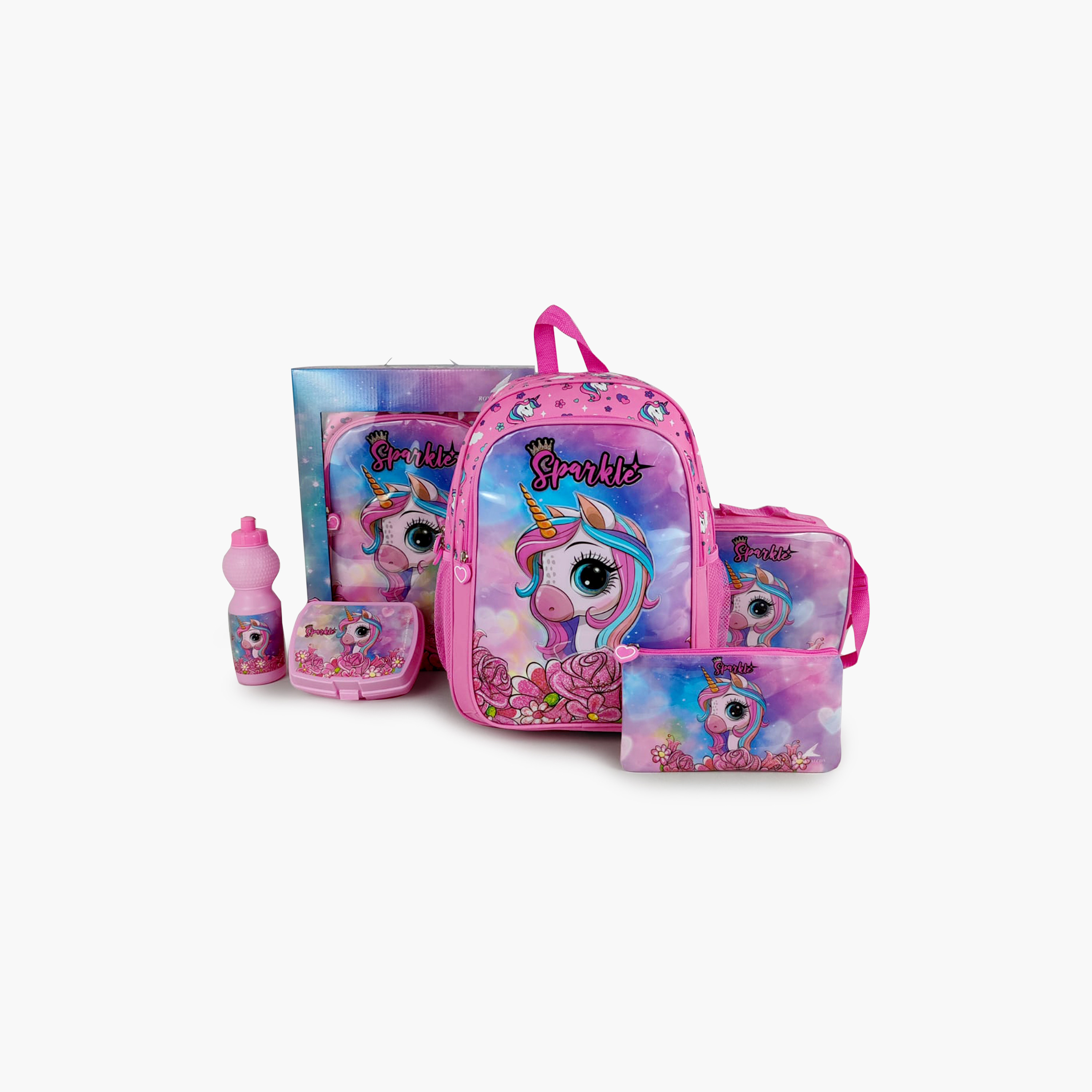 Royal Falcon Unicorn 5-Piece School Backpack Set for Girls 5-8 Years with Lunch Bag - 15 Inch-school-bagsandbackpacks-backpacks-image-9
