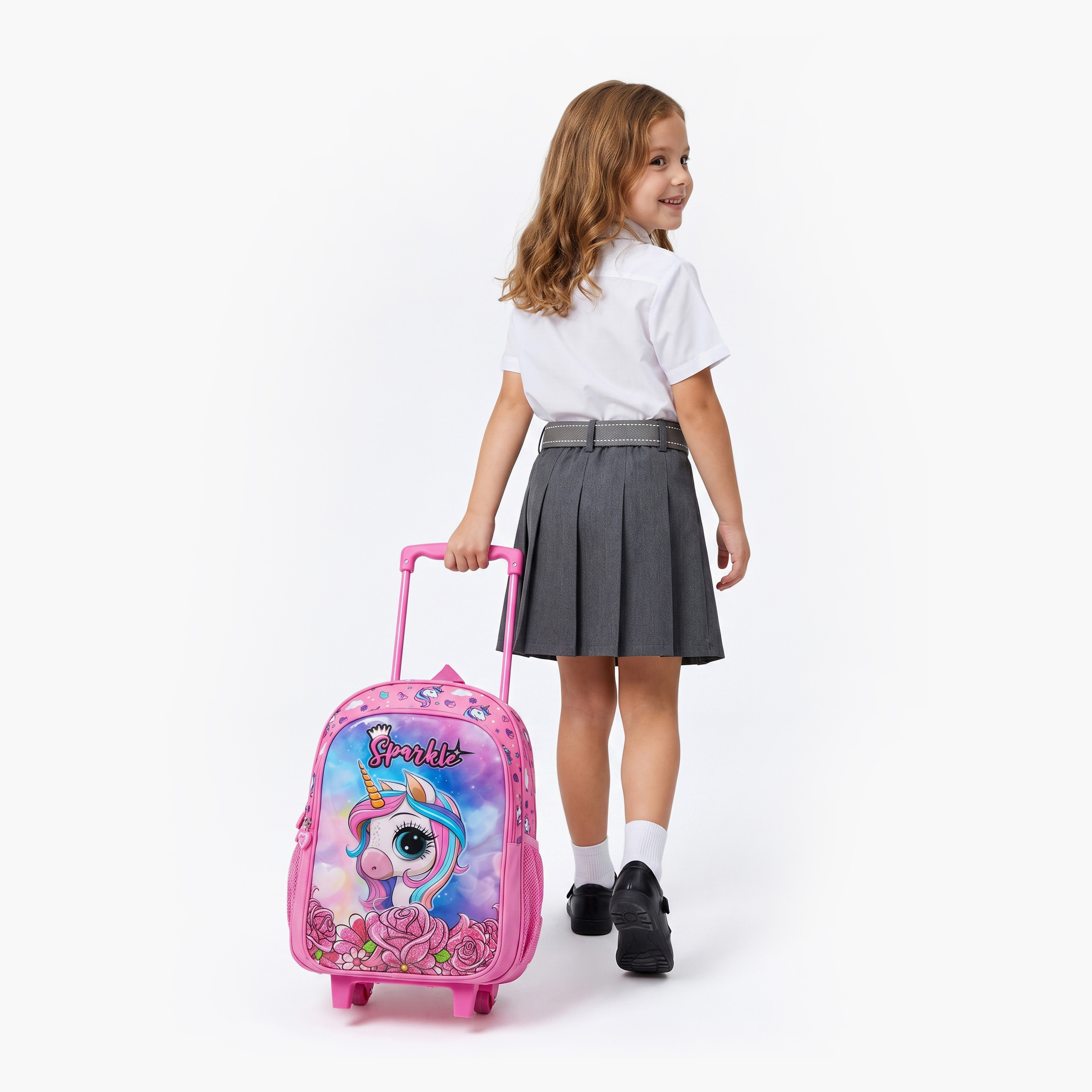 Royal Falcon Unicorn 5-Piece School Trolley Backpack Set for Girls 5-8 Years - 15 Inch-school-bagsandbackpacks-trolleybags-image-7