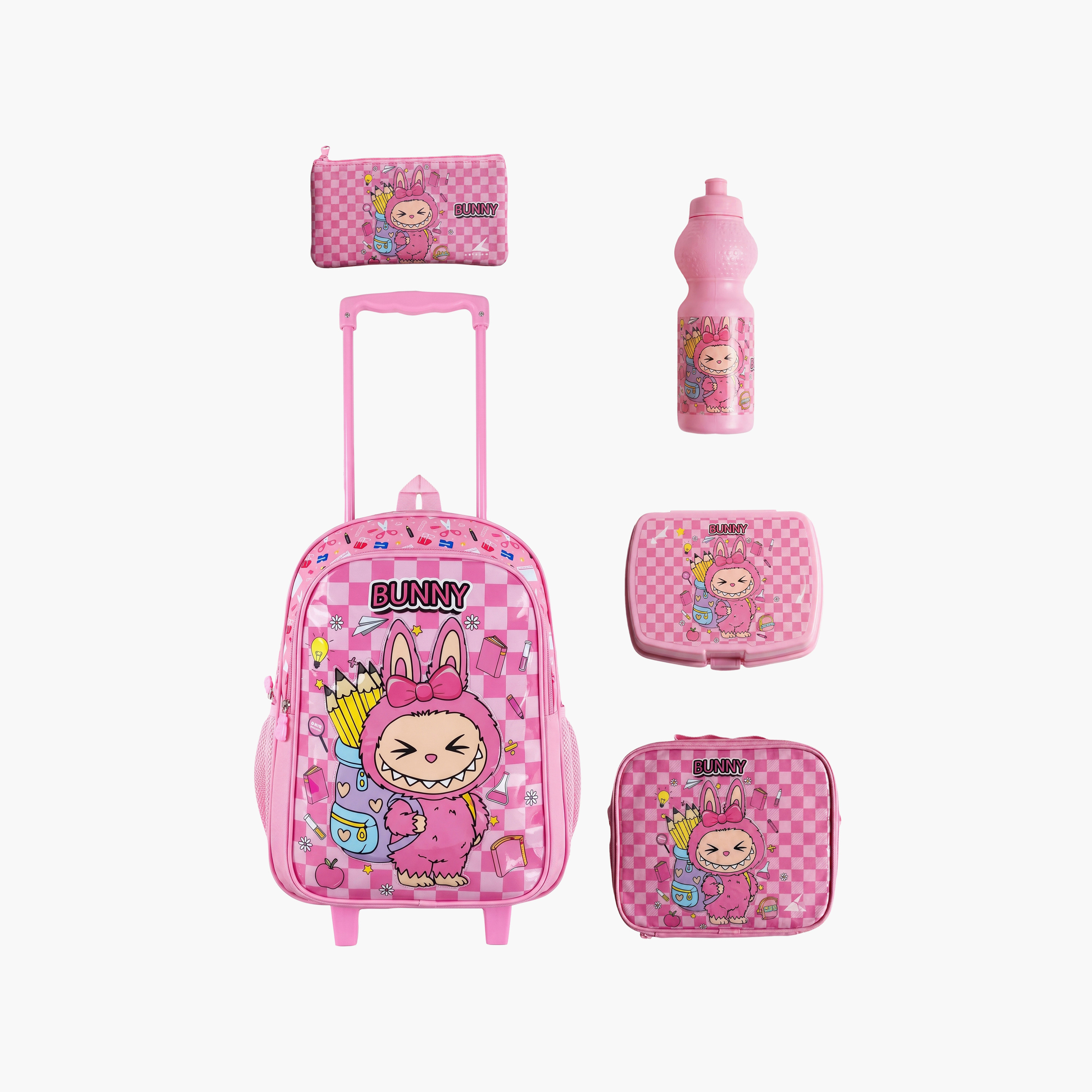 Royal Falcon Girl Doll 5-Piece School Trolley Backpack Set for Girls 5-8 Years - 15 Inch-school-bagsandbackpacks-trolleybags-image-1
