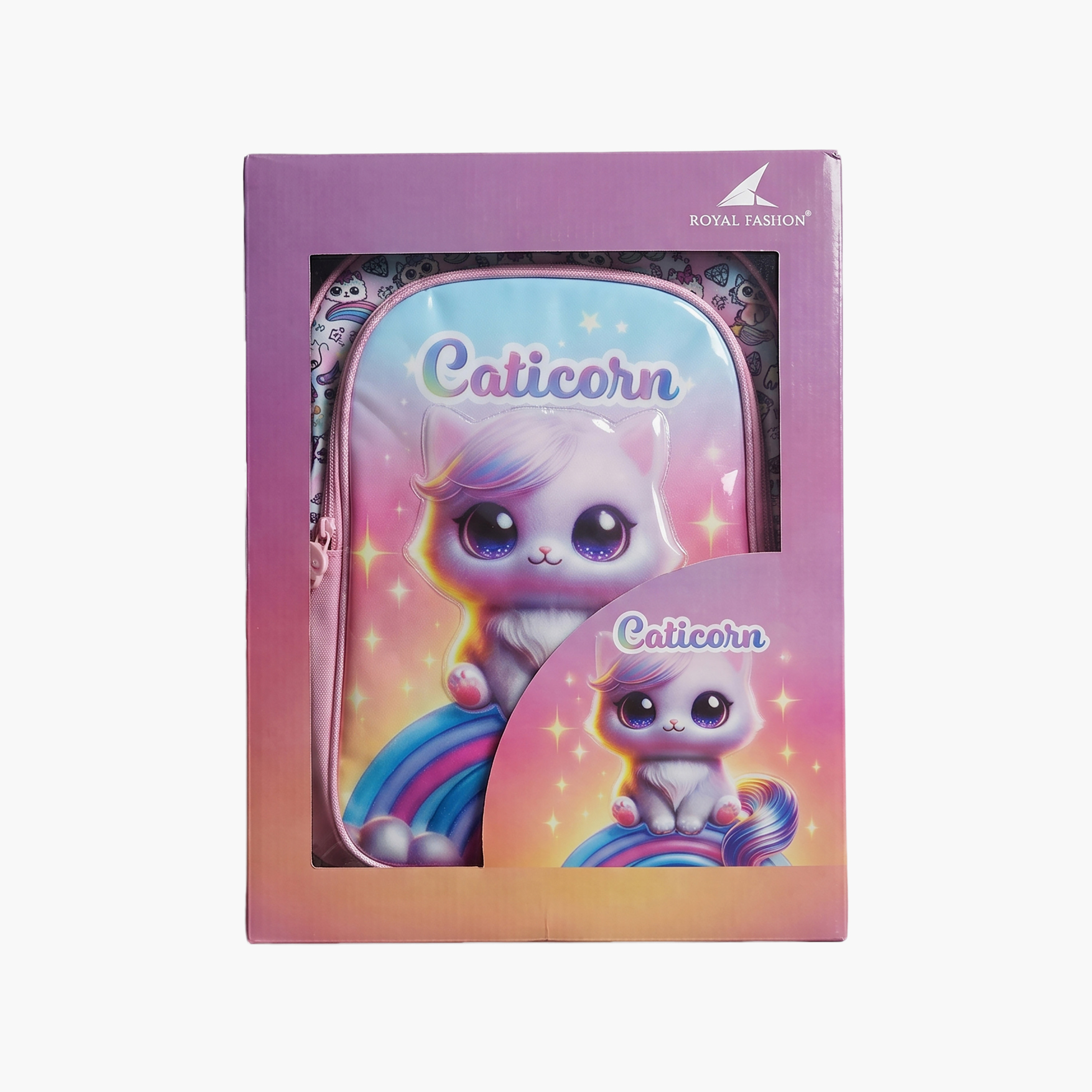 Royal Falcon Cat Caticorn 5-Piece School Backpack Set for Girls 5-8 Years with Lunch Bag - 15 Inch-school-bagsandbackpacks-backpacks-image-8
