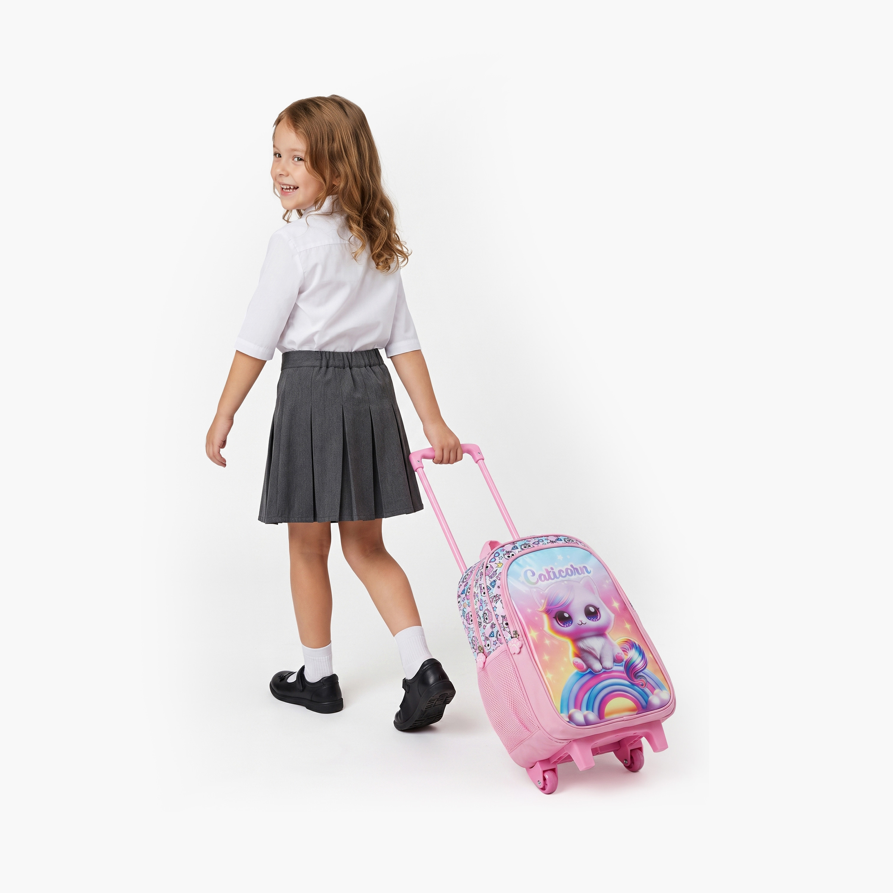 Royal Falcon Cat Caticorn 5-Piece School Trolley Backpack Set for Girls 5-8 Years - 15 Inch-school-bagsandbackpacks-trolleybags-image-7