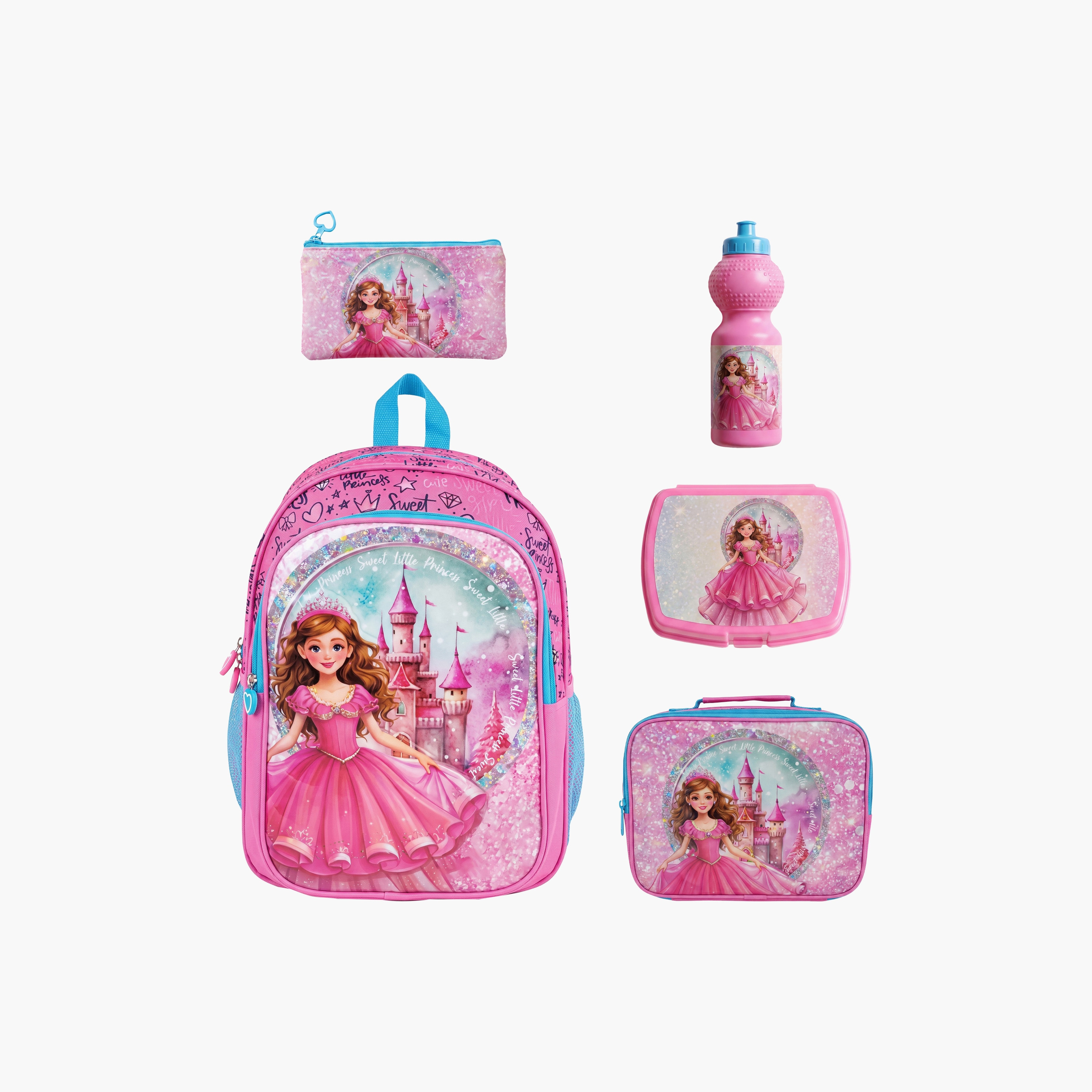 Royal Falcon Princess 5-Piece School Backpack Set for Girls 5-8 Years with Lunch Bag - 15 Inch-school-bagsandbackpacks-backpacks-image-1