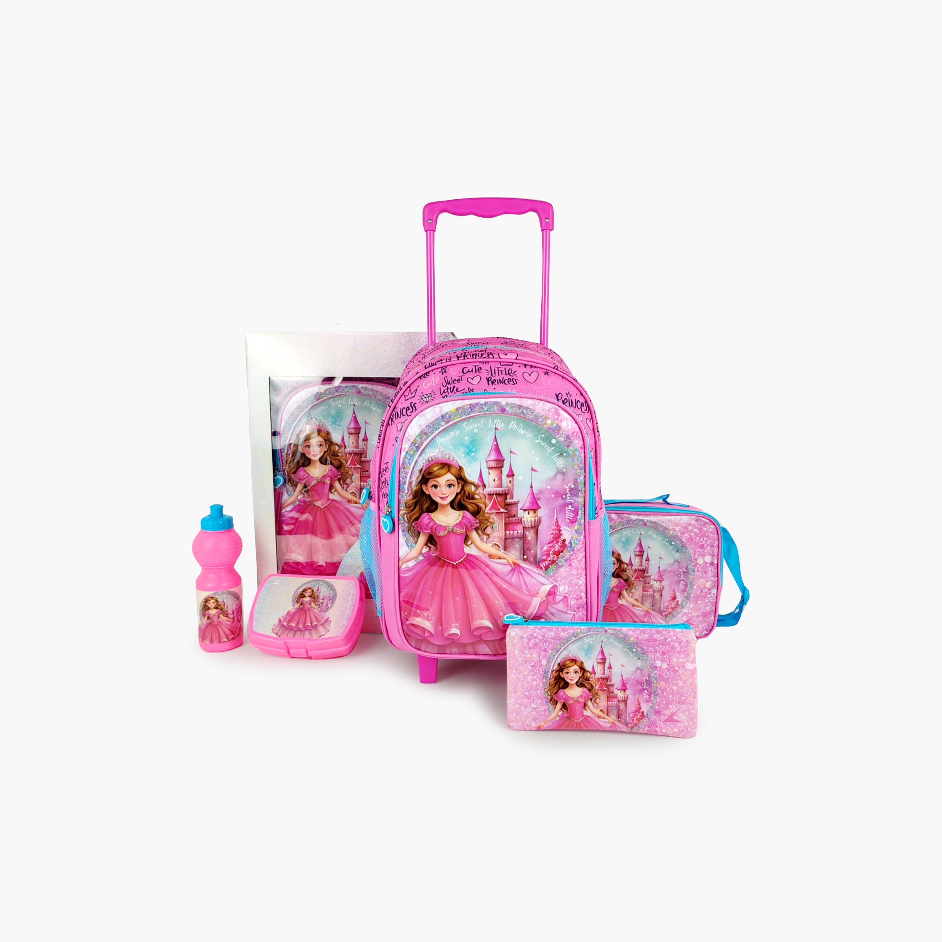 Royal Falcon Princess 5-Piece School Trolley Backpack Set for Girls 5-8 Years - 15 Inch-school-bagsandbackpacks-trolleybags-image-9