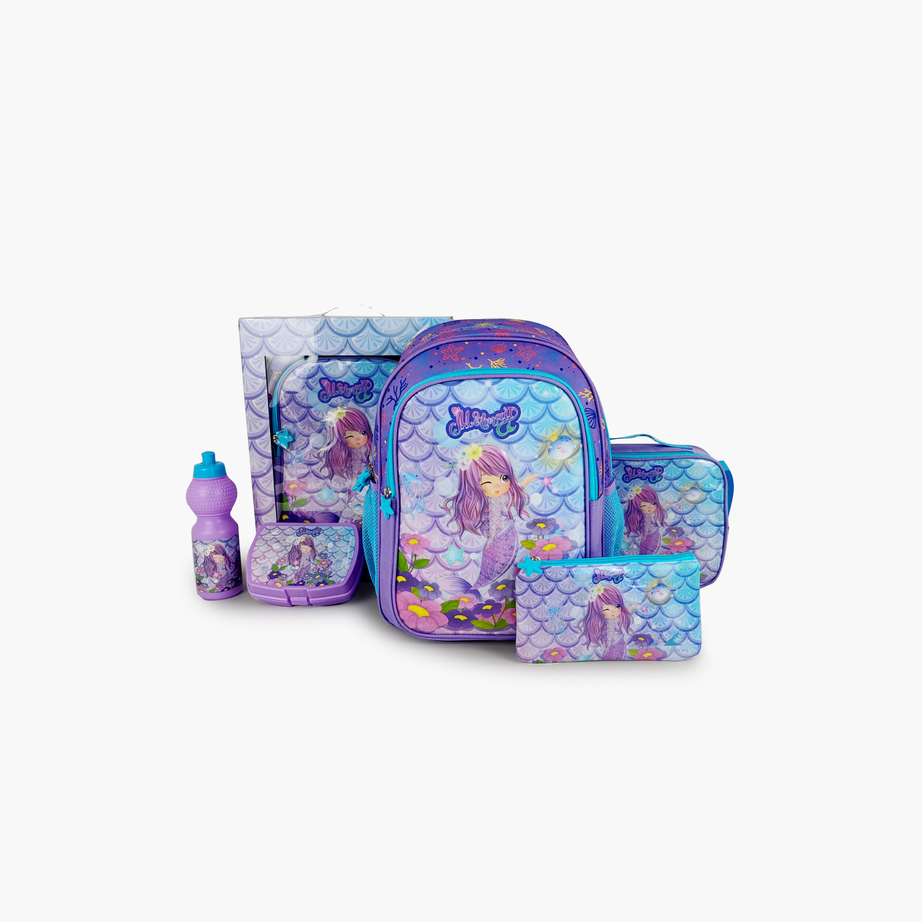 Royal Falcon Mermaid 5-Piece School Backpack Set for Girls 5-8 Years with Lunch Bag - 15 Inch-school-bagsandbackpacks-backpacks-image-9