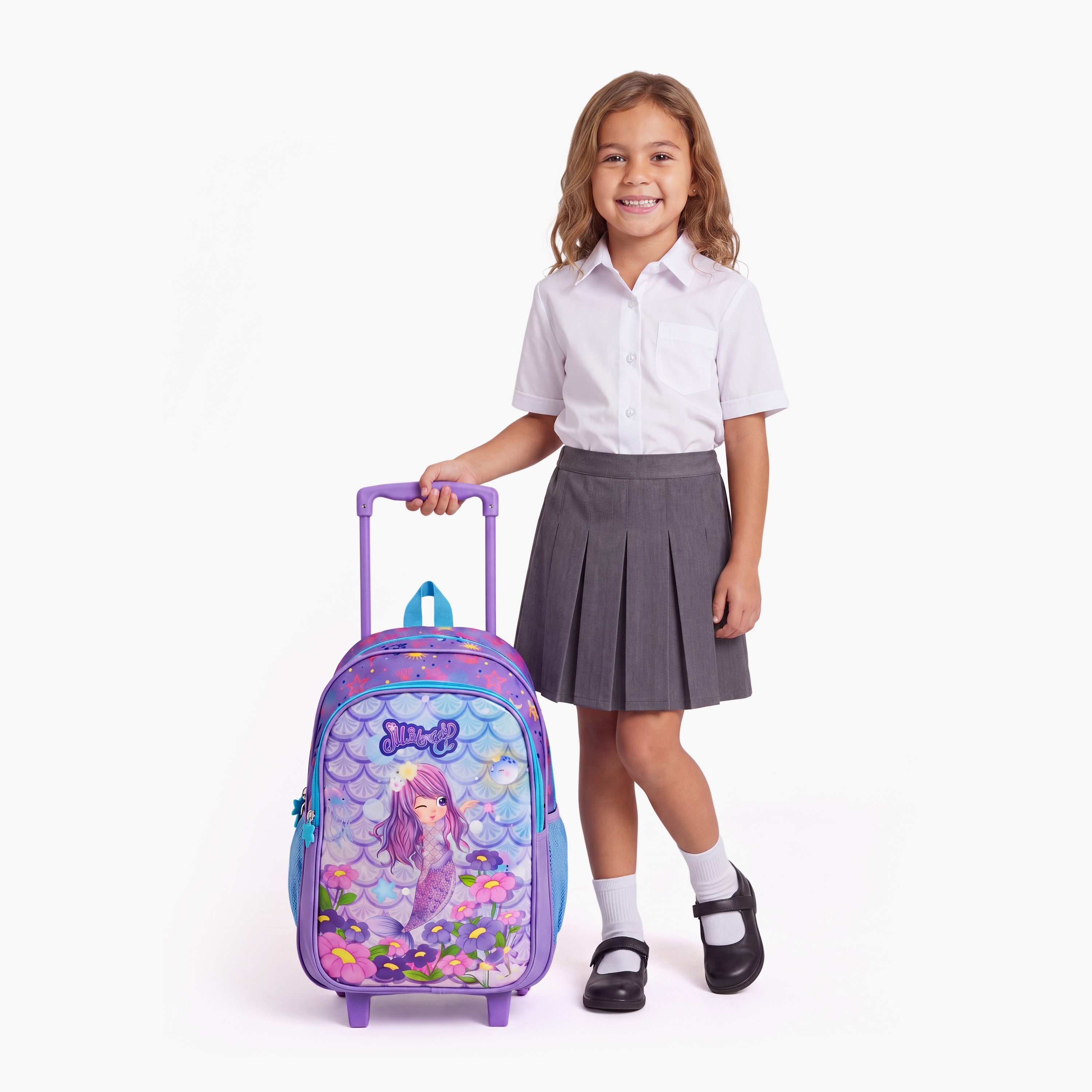 Royal Falcon Mermaid 5-Piece School Trolley Backpack Set for Girls 5-8 Years - 15 Inch-school-bagsandbackpacks-trolleybags-image-7