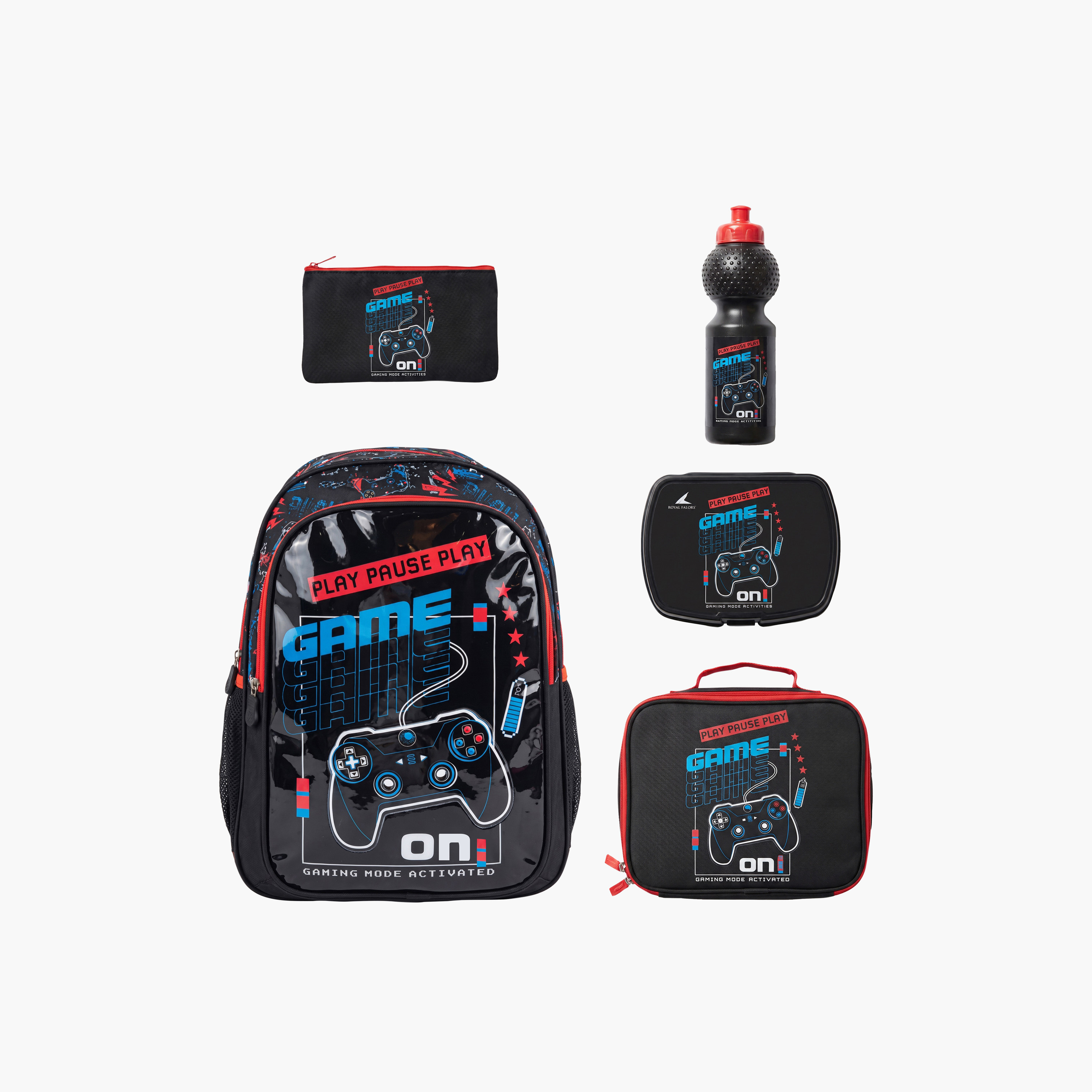 Royal Falcon Gaming Controller 5-Piece School Backpack Set for Boys 5-8 Years - 15 Inch-school-bagsandbackpacks-backpacks-image-1