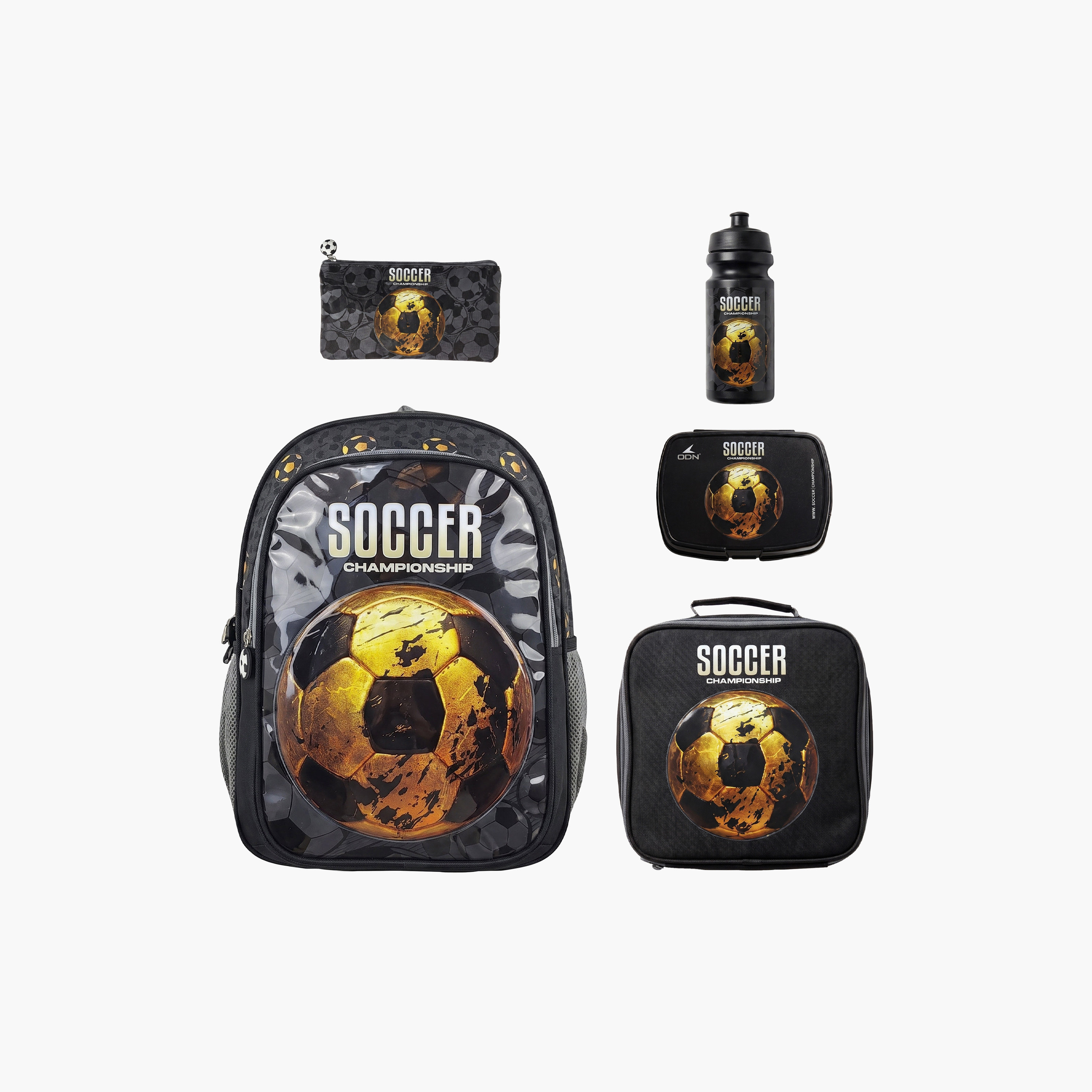 Royal Falcon Football Soccer 5-Piece School Backpack Set for Boys 5-8 Years - 15 Inch-school-bagsandbackpacks-backpacks-image-1