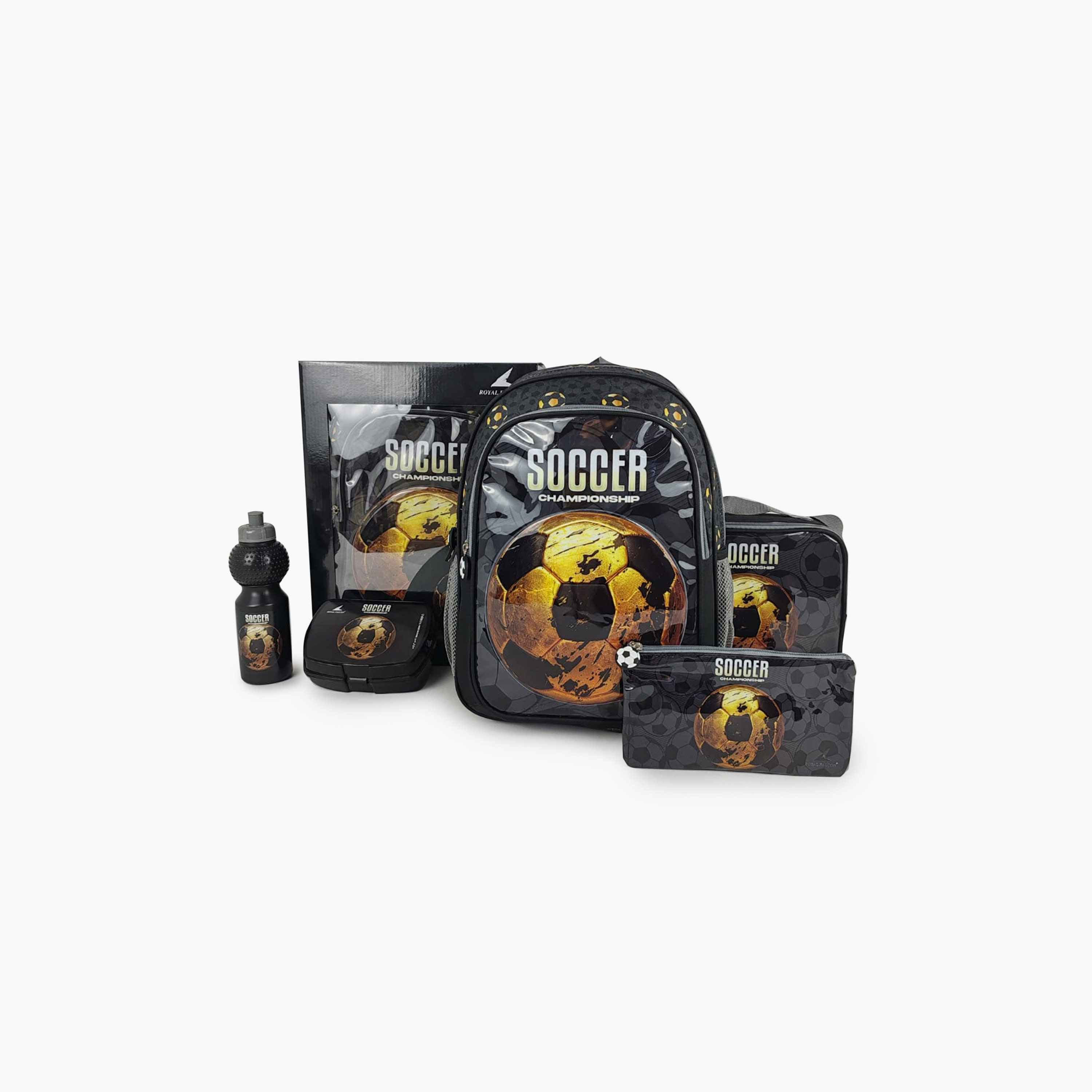 Royal Falcon Football Soccer 5-Piece School Backpack Set for Boys 5-8 Years - 15 Inch-school-bagsandbackpacks-backpacks-image-9