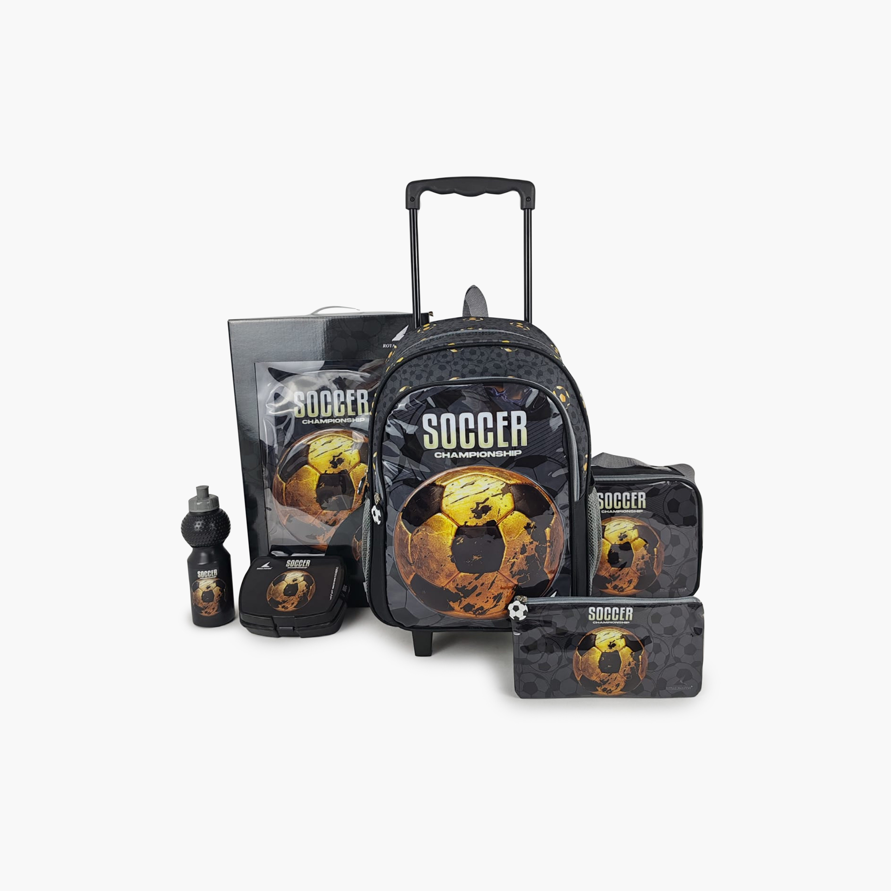 Royal Falcon Football Soccer 5-Piece School Trolley Backpack Set for Boys 5-8 Years - 15 Inch-school-bagsandbackpacks-trolleybags-image-9