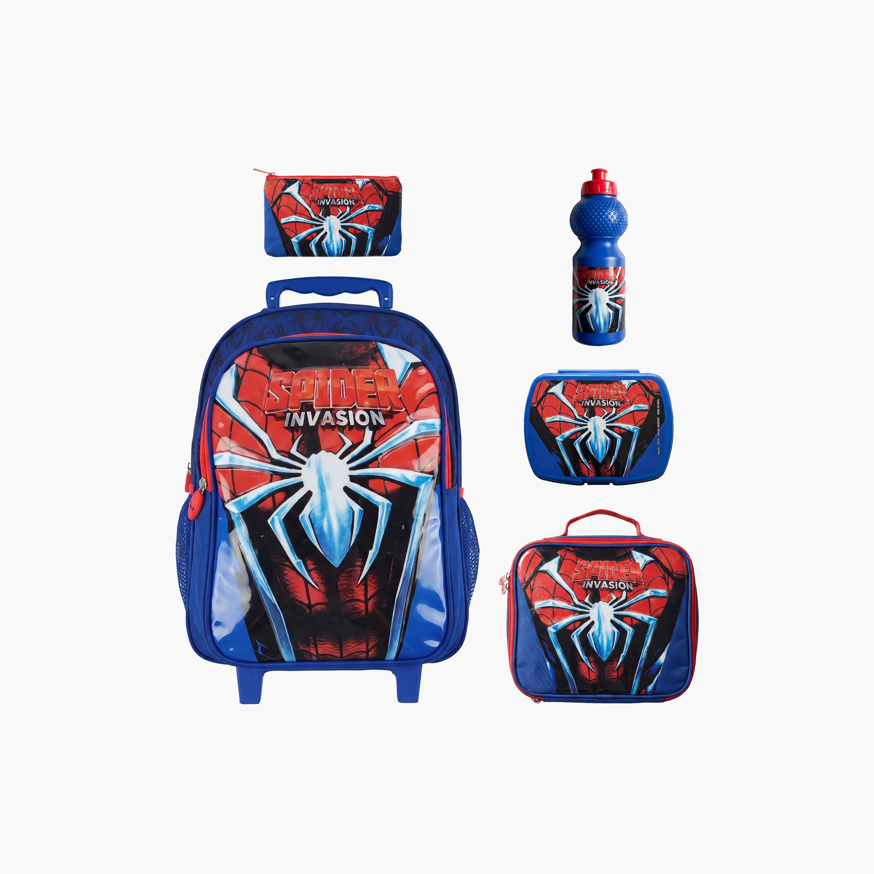 Royal Falcon Spiderman 5-Piece School Trolley Backpack Set for Boys 5-8 Years - 15 Inch-school-bagsandbackpacks-trolleybags-image-1