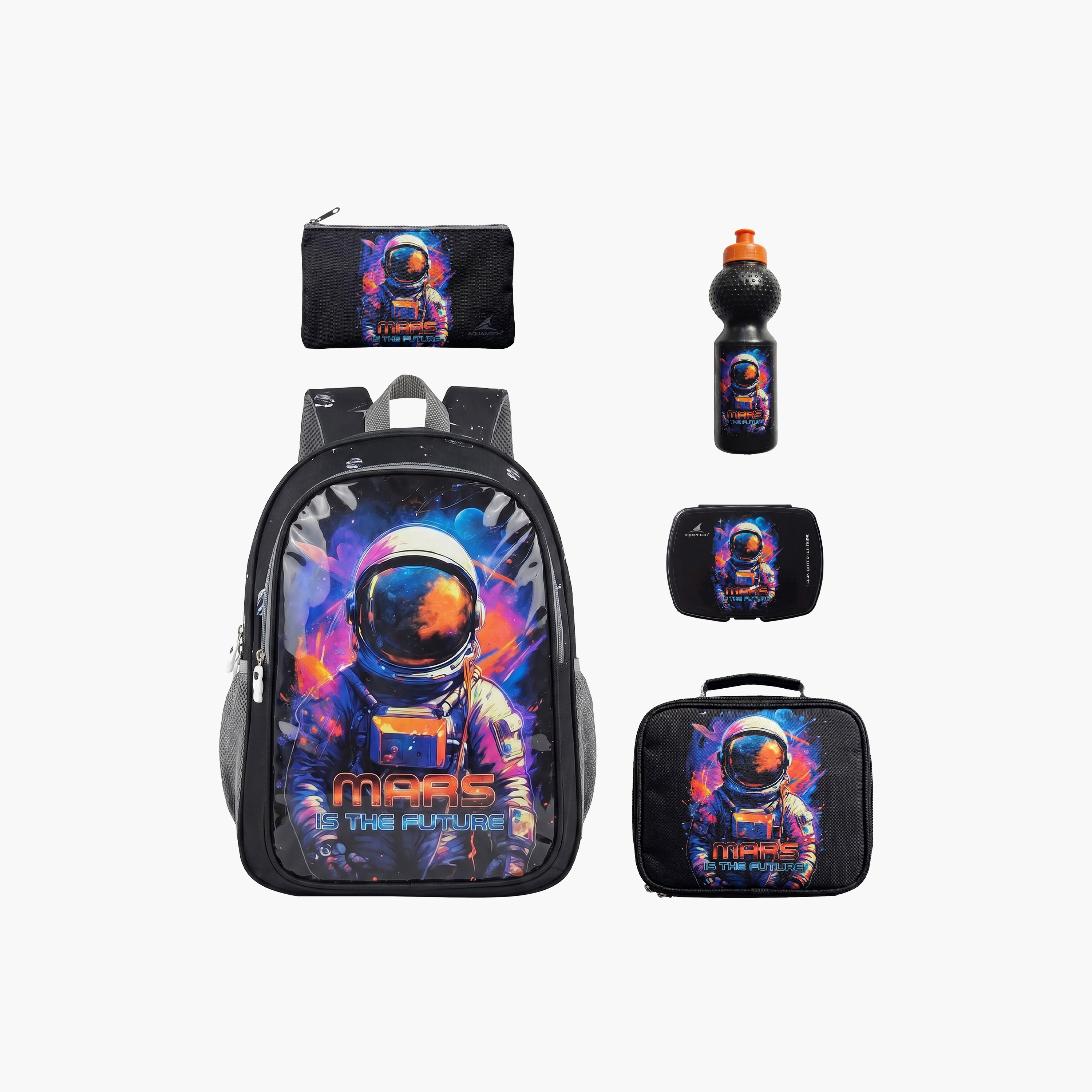 Royal Falcon Astronaut 5-Piece School Backpack Set for Boys 5-8 Years and Pencil Pouch - 15 Inch-school-bagsandbackpacks-backpacks-image-1