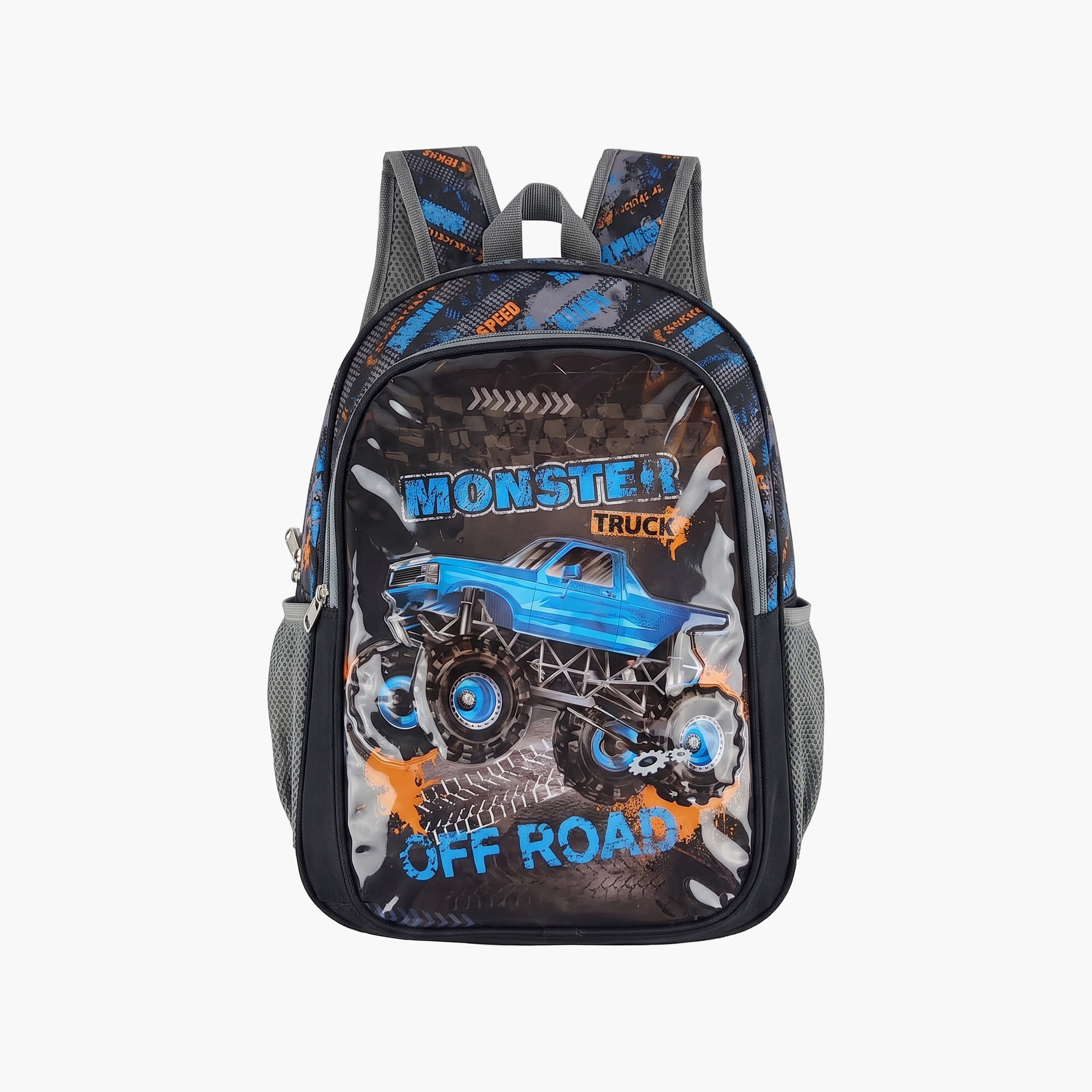 Royal Falcon Monster Truck 5-Piece School Backpack Set for Boys 5-8 Years with Lunch Bag - 15 Inch-school-bagsandbackpacks-backpacks-image-2