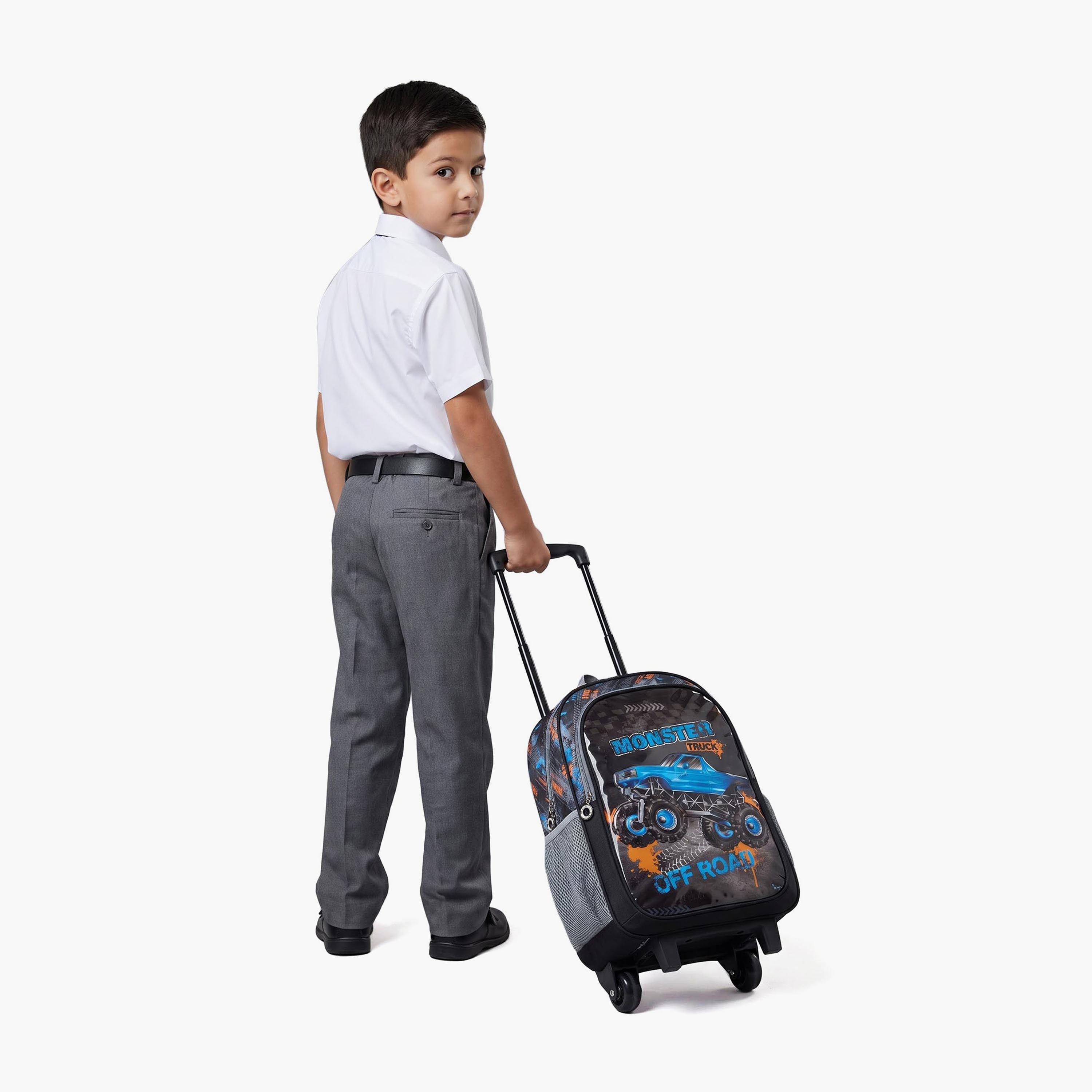 Royal Falcon Monster Truck 5-Piece School Trolley Backpack Set for Boys 5-8 Years - 16 Inch-school-bagsandbackpacks-trolleybags-image-8