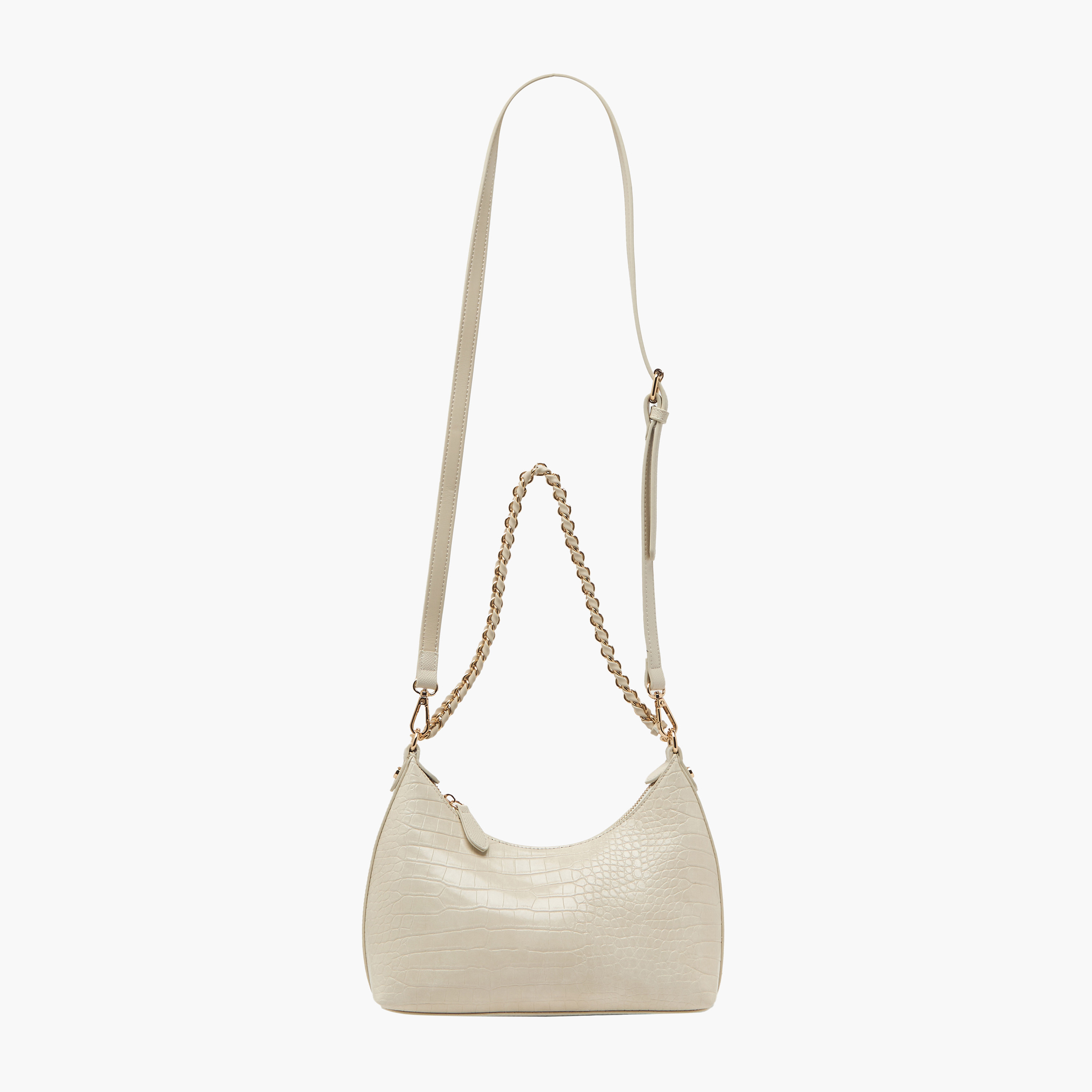 Sasha Textured Shoulder Bag with Chain Strap-women-bagsandwallets-handbags-image-2