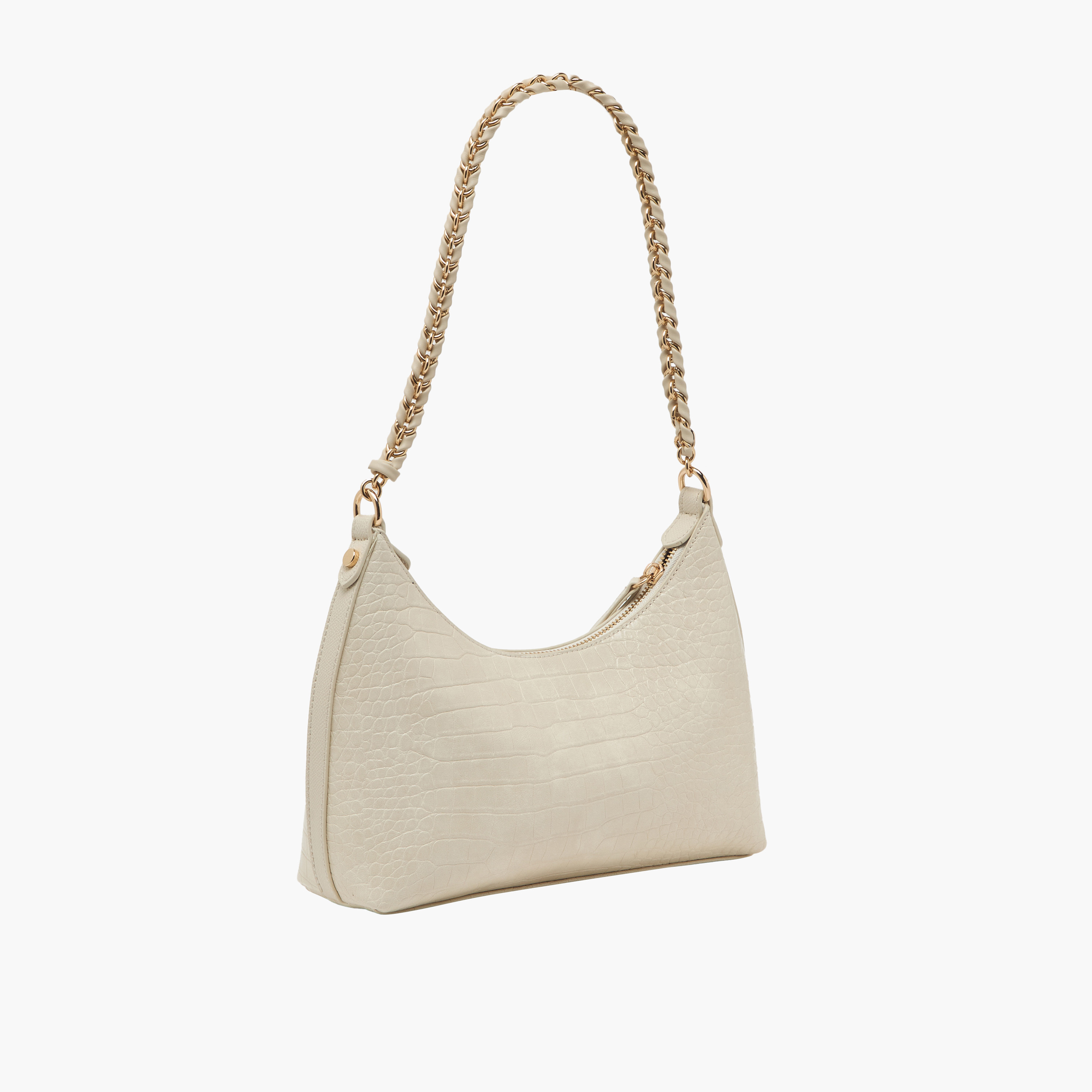 Sasha Textured Shoulder Bag with Chain Strap-women-bagsandwallets-handbags-image-3
